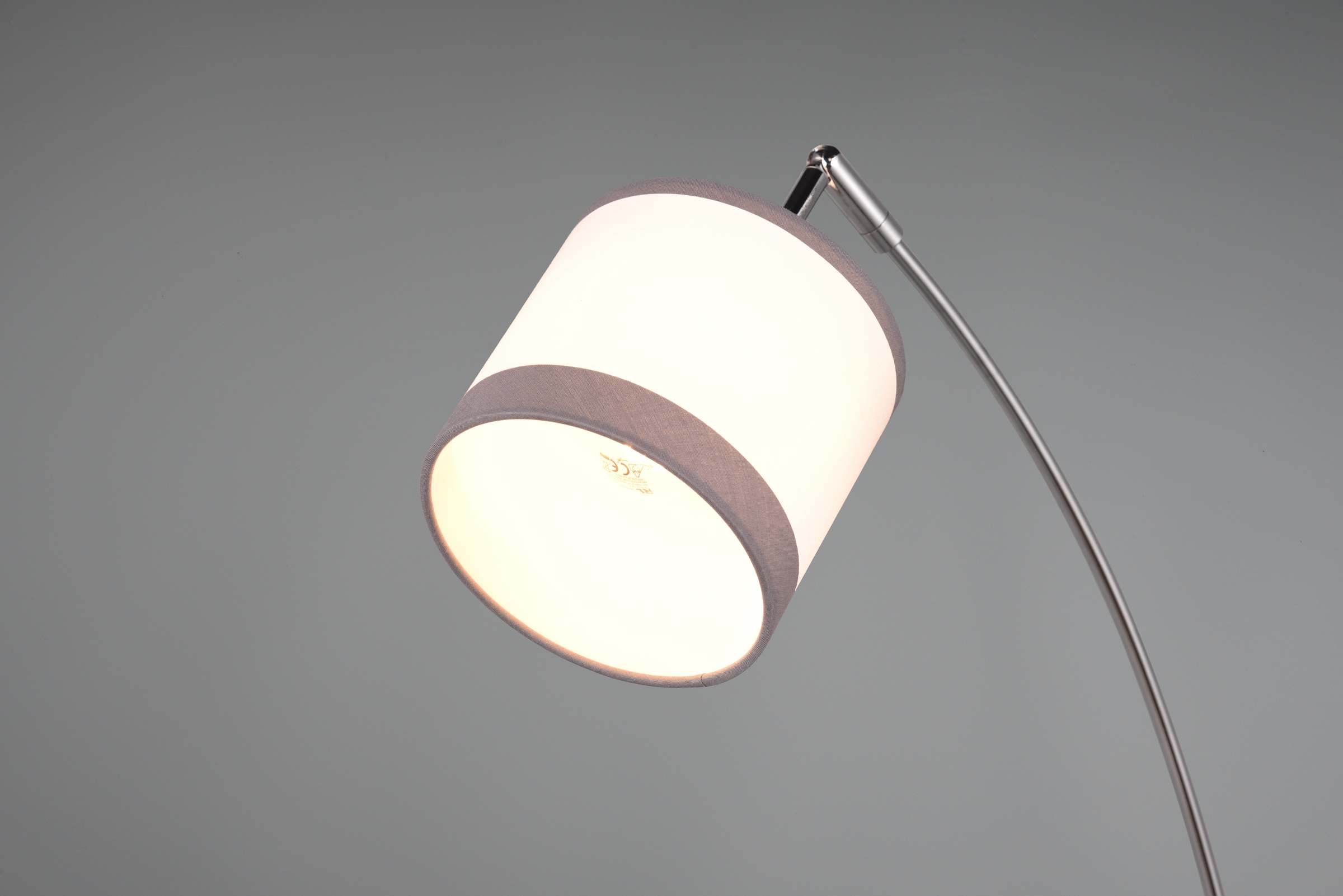 REALITY Leuchten Stehlampe »DAVOS, Stehleuchte 3-flammig exkl 3xE14 max 28W Fußschalter 185cm hoch«, 3 flammig, Leuchtmittel E14 | Leuchtmittel wechselbar, Stehlampe Metall mit 2-farbigen Stoffschirmen Bogenlampe Bogenleuchte
