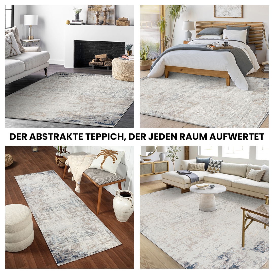 Livabliss Teppich »UTRECHT«, rechteckig, 9 mm Höhe, Designerteppich in Marmor Optik, Kurzflor Wohnzimmerteppich/Läufer
