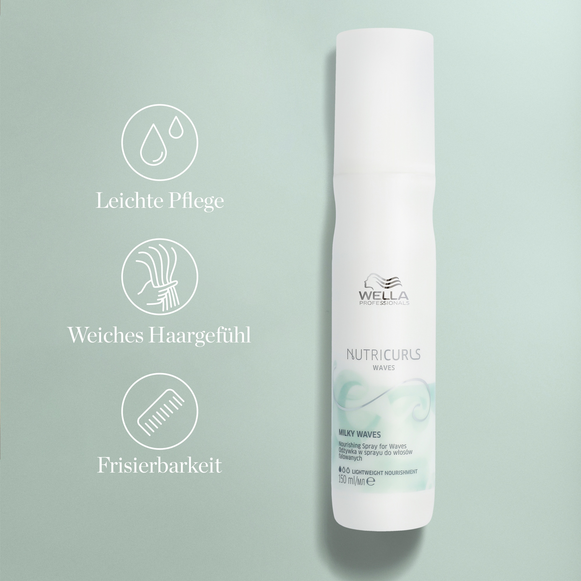 Wella Professionals Haarcreme »NutriCurls Milky Waves für welliges Haar« Wellendefinition, Frizz-Kontrolle, Jojobaöl und Weizenkleie-Extrakt