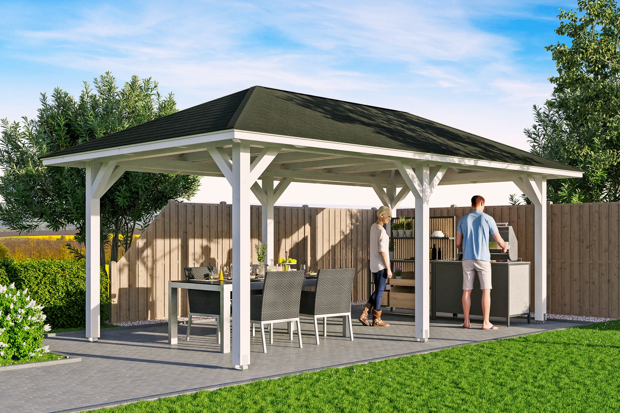 Skanholz Holzpavillon »Orleans 1«, Leimholz, 294 x 576 cm