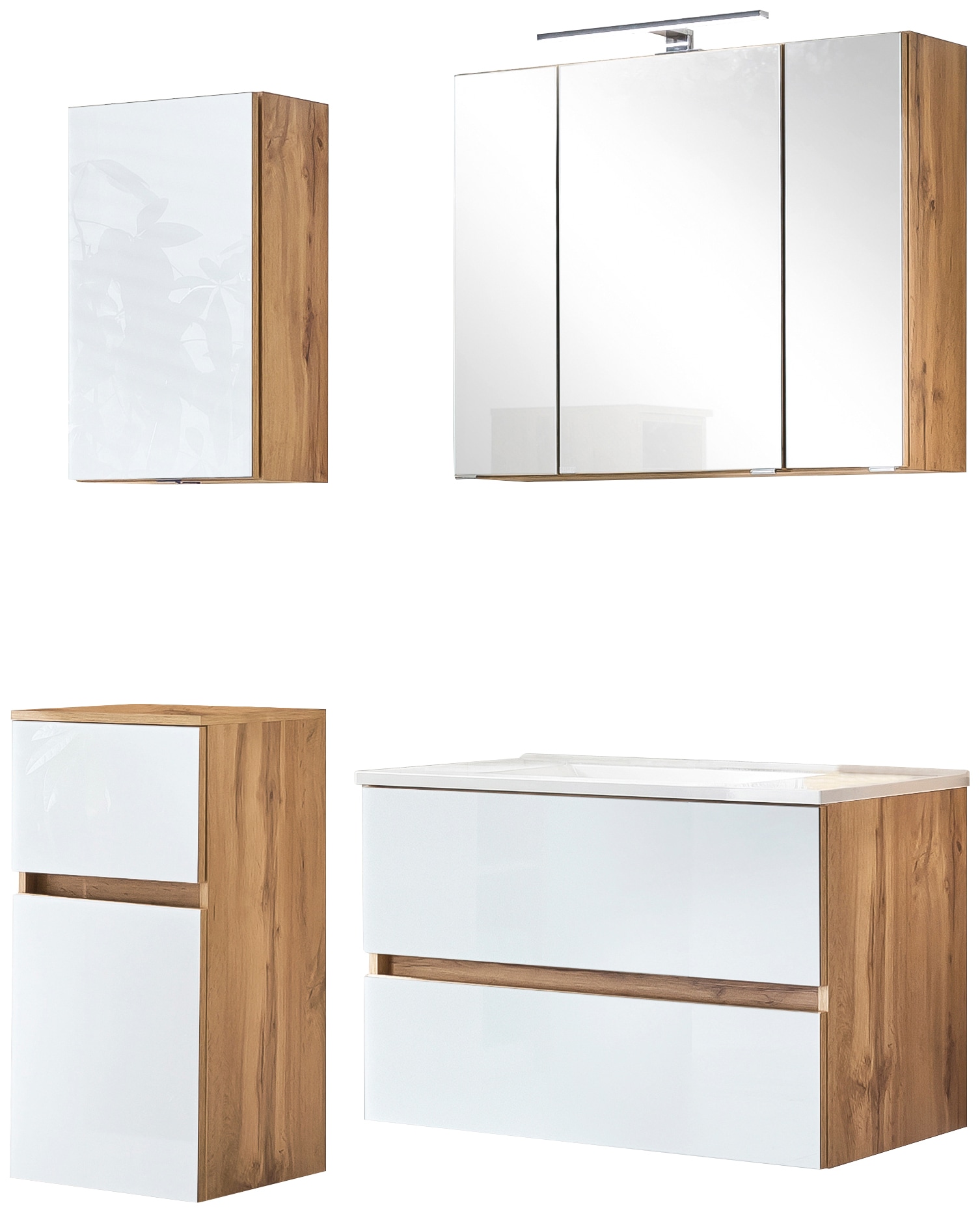 welltime Badezimmer-Set »Horki« Set, 4 Stk. tlg. Breite 120 cm günstig online kaufen