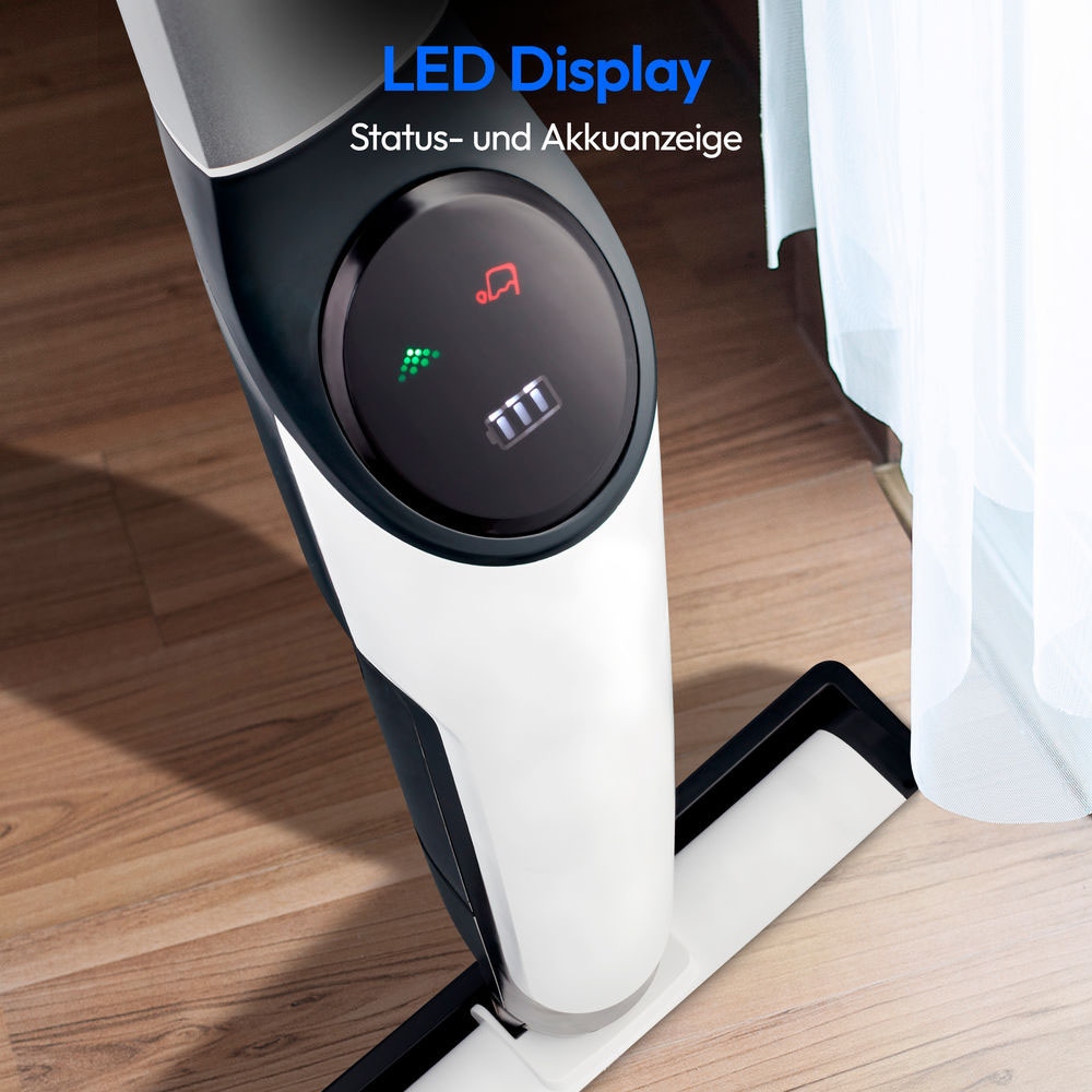 Medion® Akku-Bodenstaubsauger »H10 (MD 11319), Frisch und Schmutzwassertank, Selbstreinigungsfunktion«, LED-Display, bis zu 45 min Laufzeit, geeignet für alle Hartböden