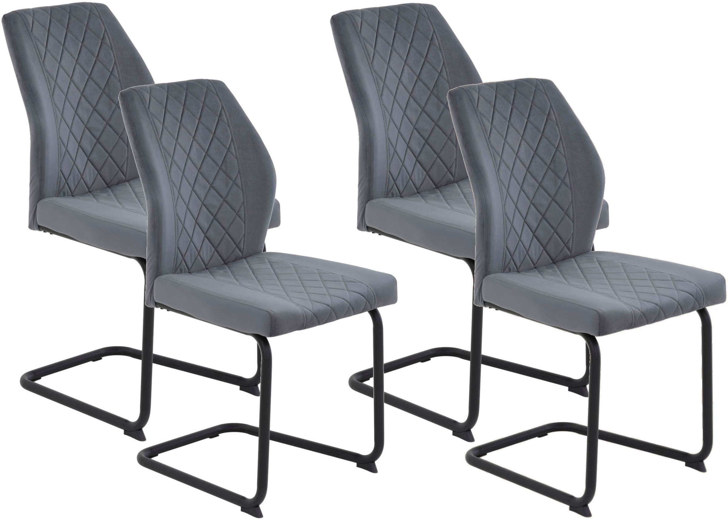 HELA Freischwinger »OSLO«, (Set), 4 St., Microfaser-Samtvelours, Freischwin günstig online kaufen
