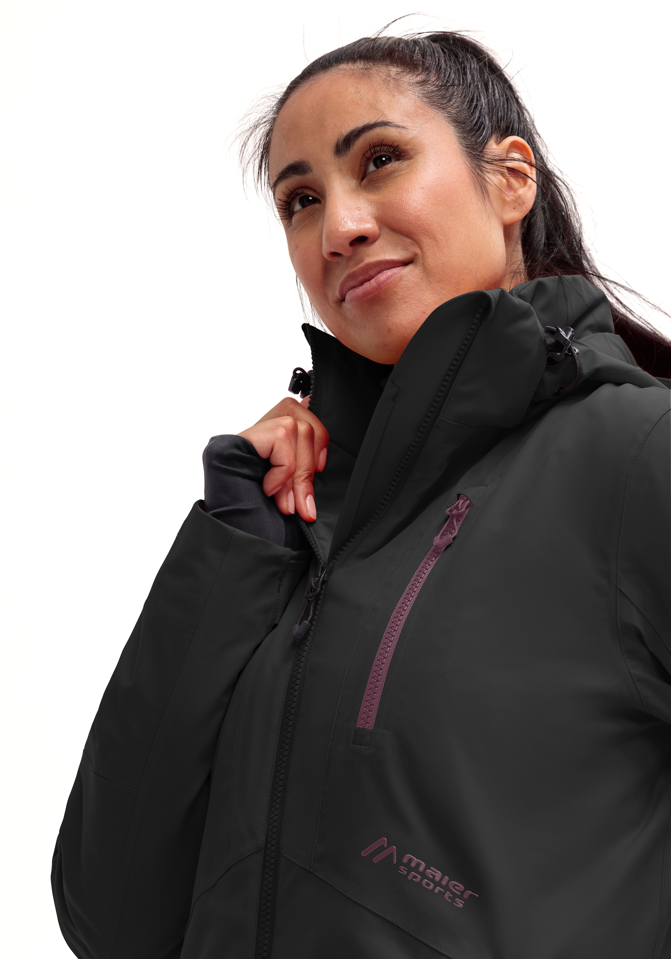 Maier Sports Skijacke »Straja«, Damen Winterjacke, wind/wasserdicht, 3 RV-Taschen und Kapuze