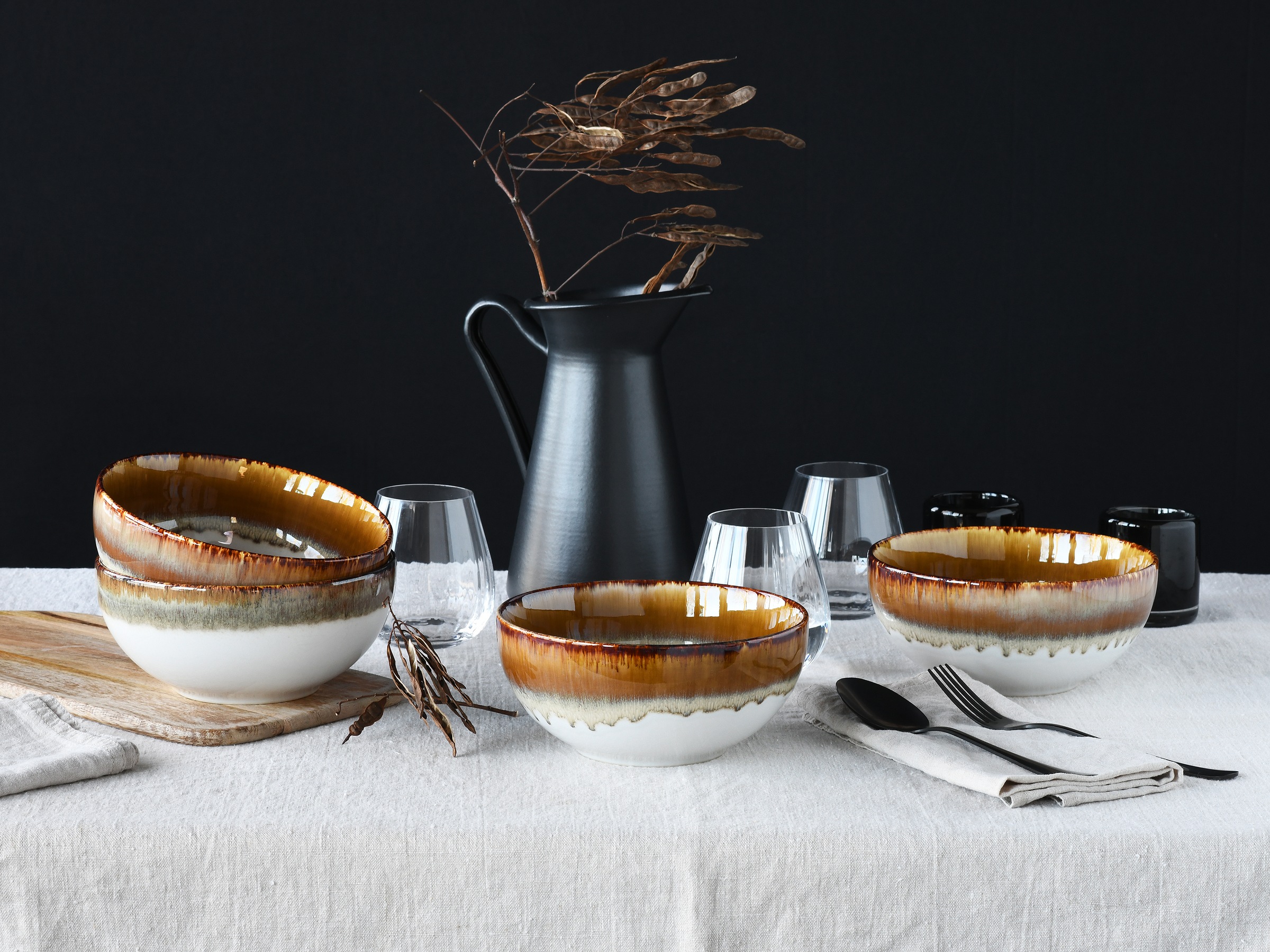 CreaTable Schale »Cascade, Buddha Bowl 17,5 cm 4-tlg« 4 Stk. aus Steinzeug günstig online kaufen