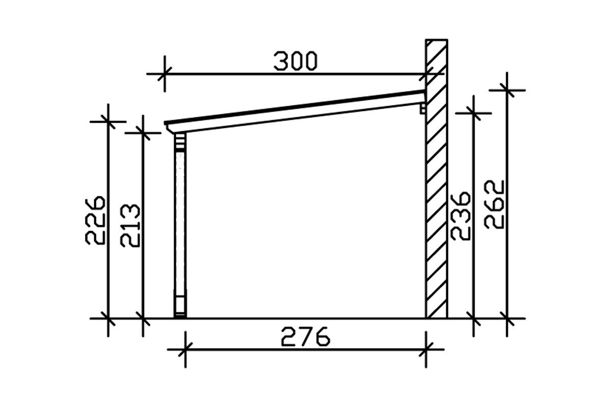 Skanholz Anlehncarport »Eifel«, 276 cm, weiß