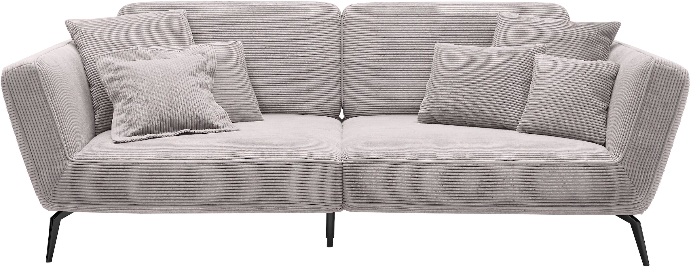 set one by Musterring Big-Sofa »SO 4500 Mega-Sofa, mega bequem, hochwertig verarbeitet«, Füße schwarz matt, wahlweise mit Kopfstütze, Breite 260cm, in Cord