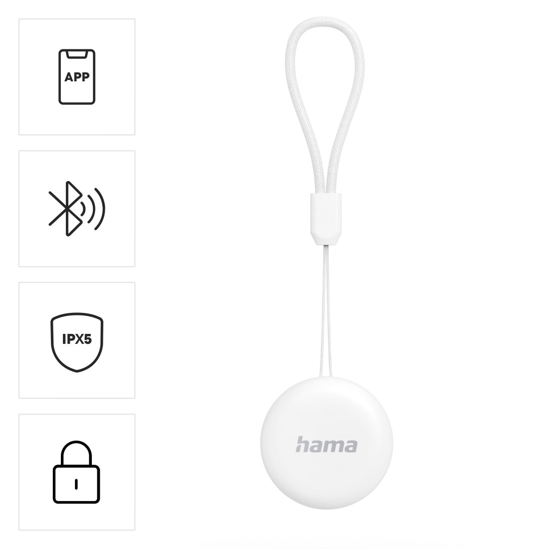 Hama GPS-Tracker »Schlüsselfinder für Android „Mein Gerät finden“-App (Bluetooth, Alarm)«, AirTag Alternative, Tracker