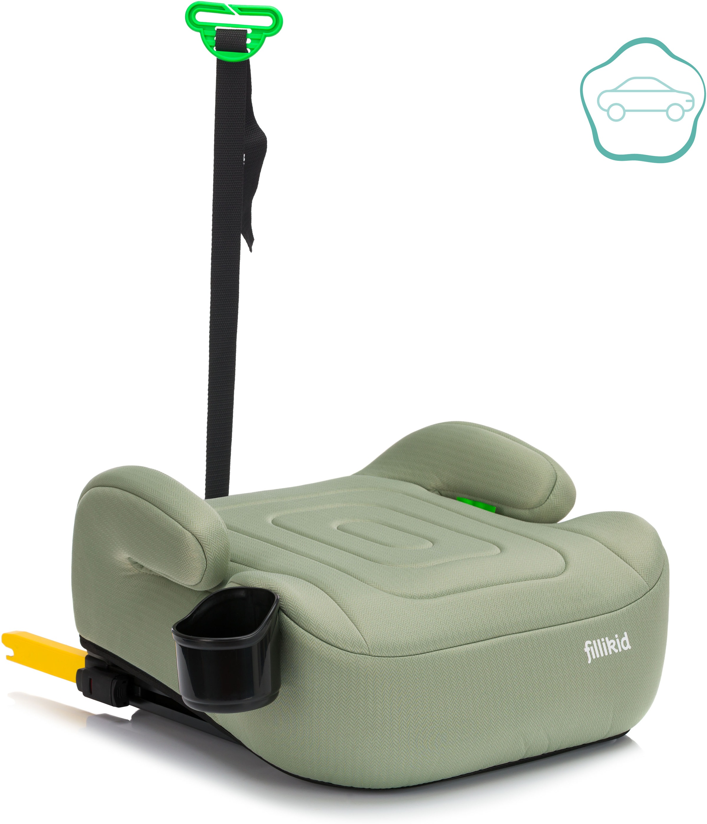 Fillikid Kindersitzerhöhung »Flip Deluxe, Auto mit verstellbarem Iso-Fix« mit Flaschenhalter