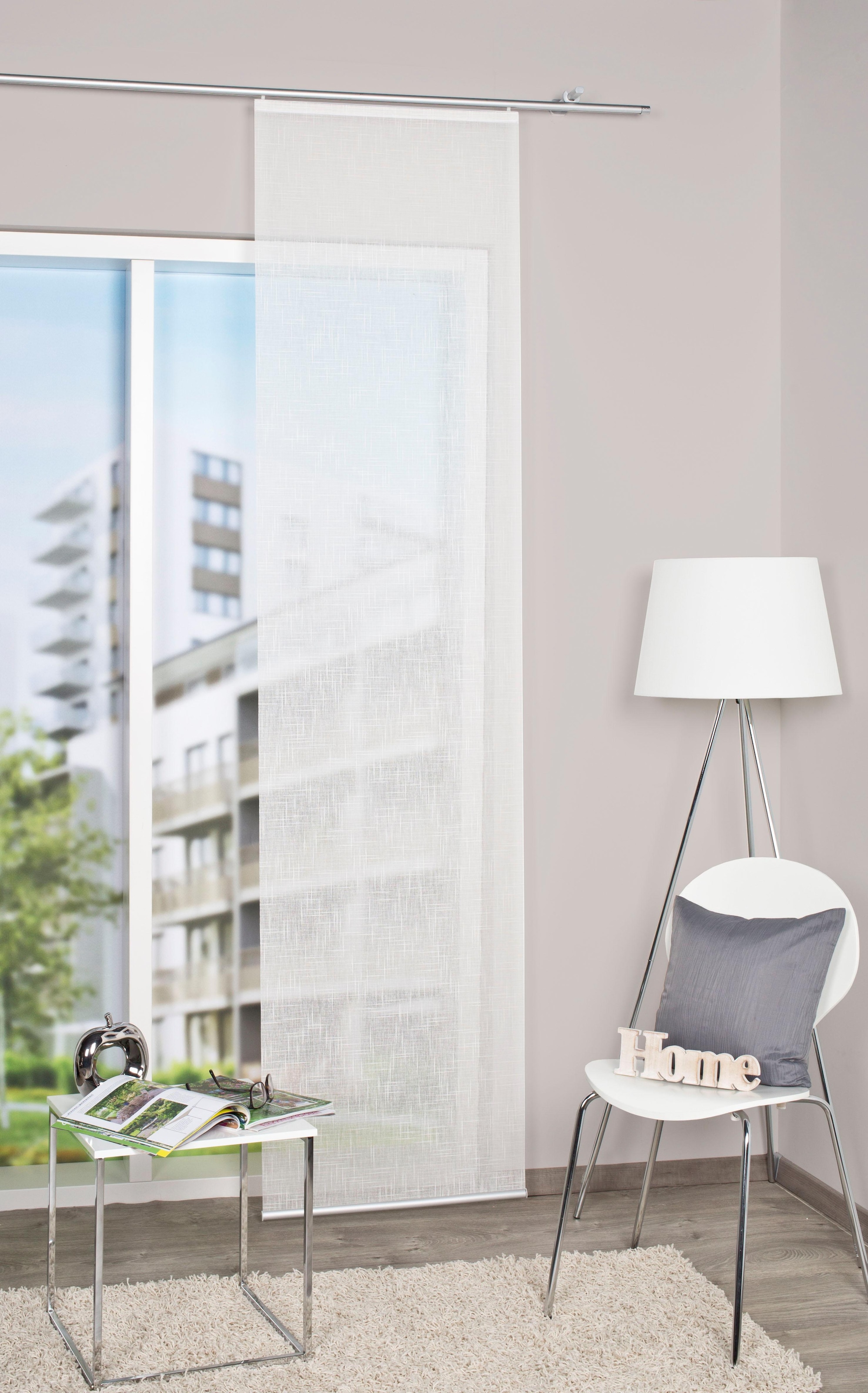 HOME WOHNIDEEN Schiebegardine »Uni«, (1 St.), HxB: 245x60, SCHIEBEVORHANG LEINENSTRUKTUR