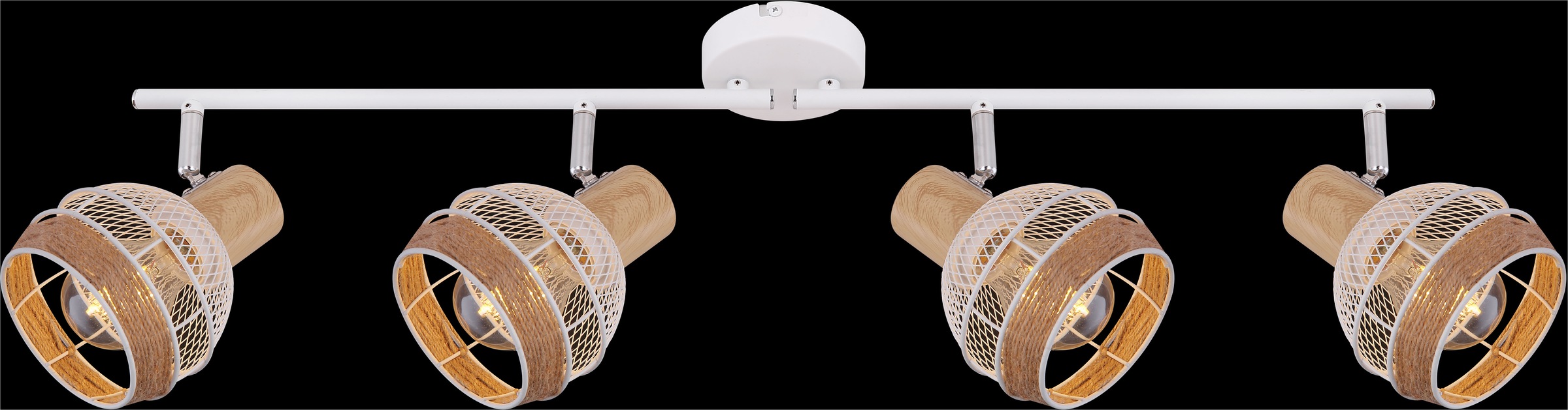 GLOBO LIGHTING Deckenstrahler »WIDY«, Leuchtmittel E27 | ohne Leuchtmittel, Deckenstrahler/weiß/holzoptik/Hanf braun/Flur/Wohnzimmer