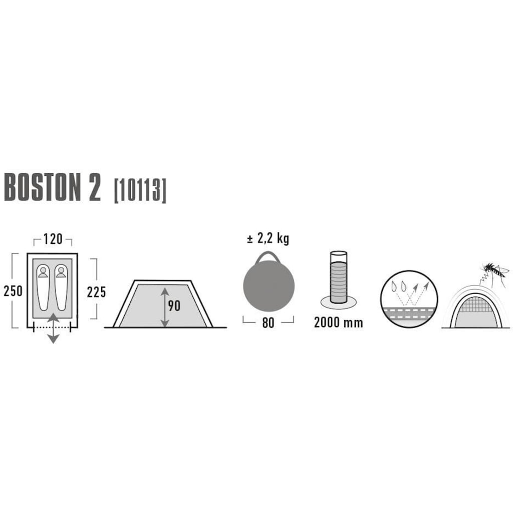 High Peak Wurfzelt »Boston 2«, 2 Personen, (mit Transporttasche)