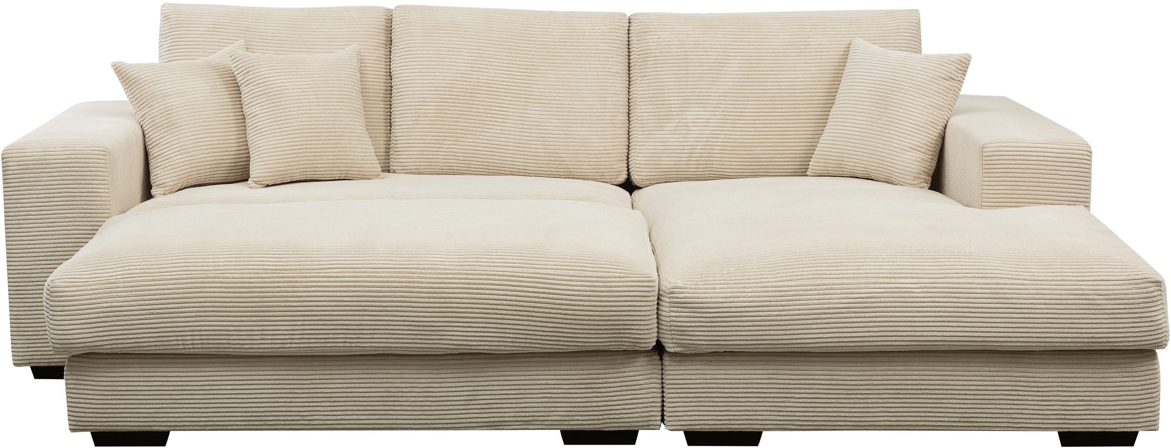 WERK2 Polstergarnitur »Eden L-Form + Hocker. Mega Couch Breite 286cm, Cord« günstig online kaufen