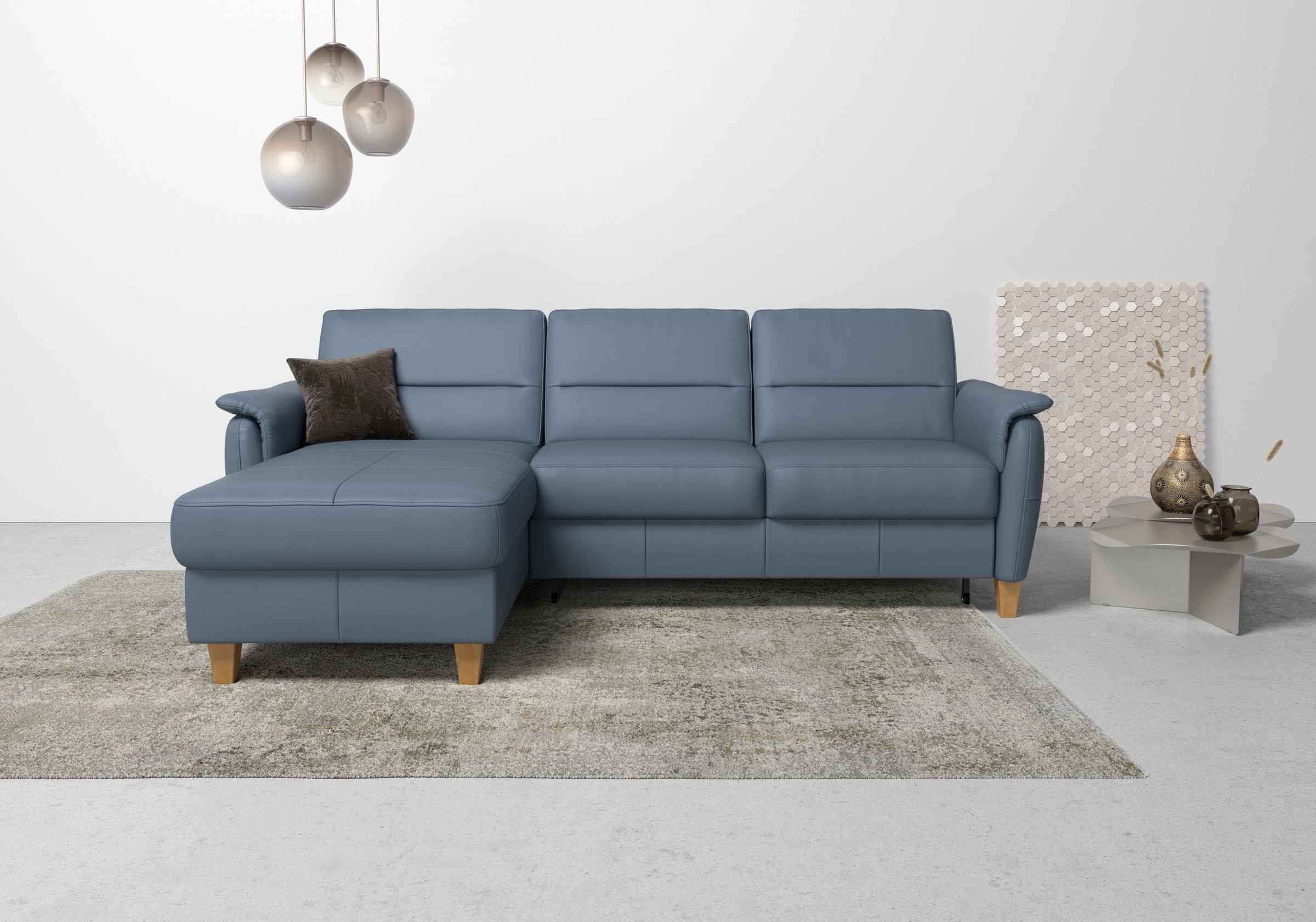Home affaire Ecksofa »Palmera L-Form, B: 244 cm« optional Bettfunktion & Be günstig online kaufen
