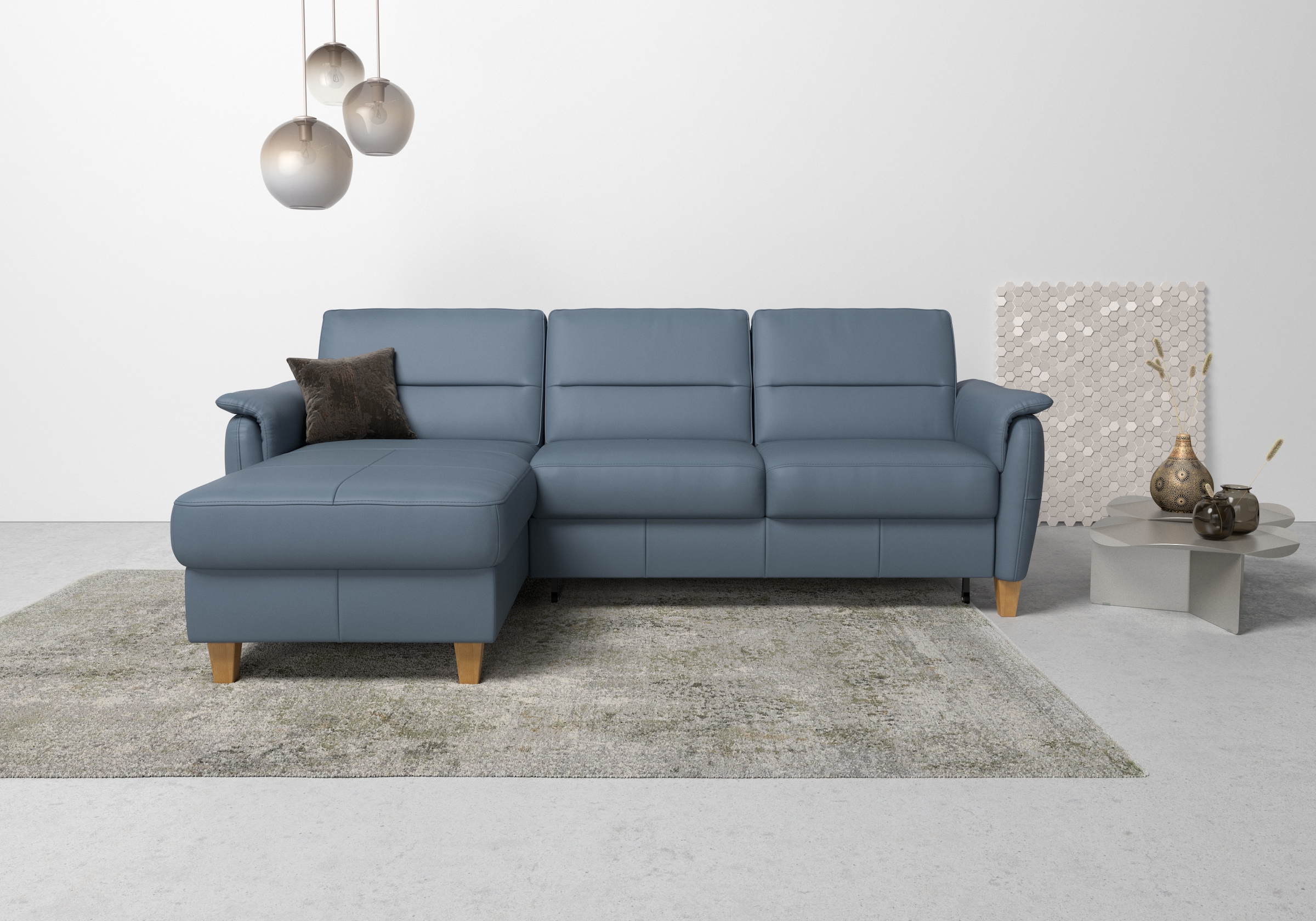 Home affaire Ecksofa »Palmera L-Form«, Federkern, wahlweise mit Bettfunktio günstig online kaufen
