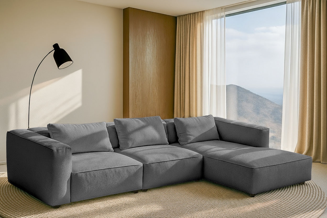 andas Ecksofa »Tvinnet« Breite 317 cm, extra tiefe Sitzfläche, kubisches Si günstig online kaufen