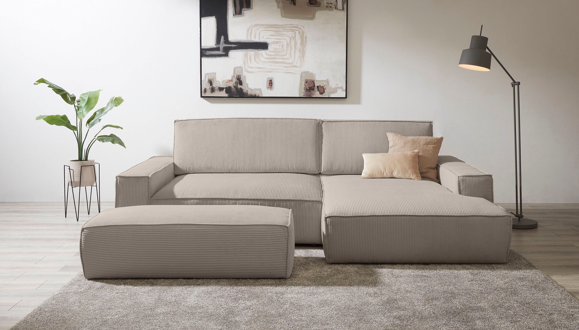 Home affaire Polsterecke »NEU: SHERWOOD XXL tief, L-Form mit Schlaffunktion günstig online kaufen