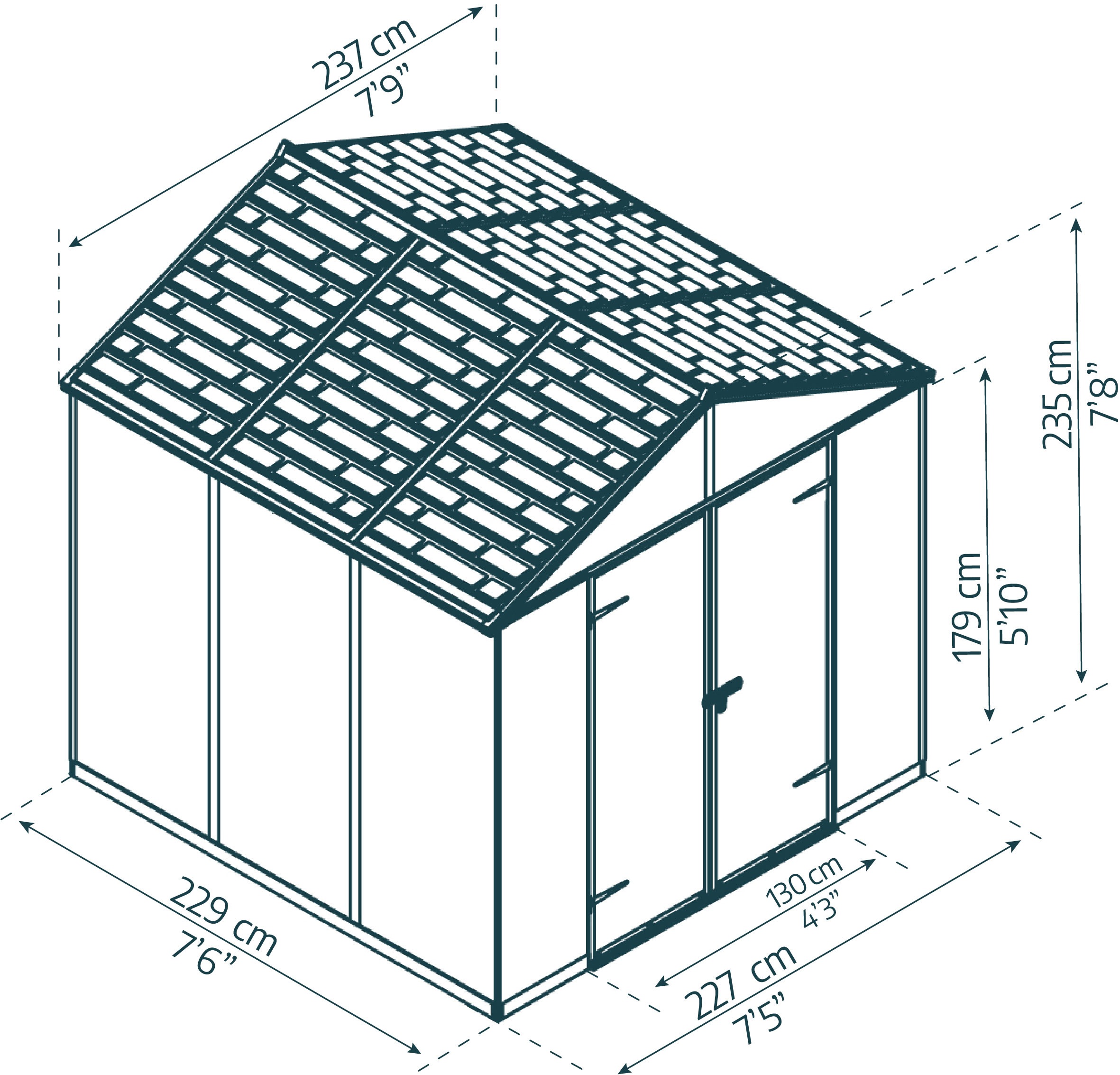 Palram - Canopia Gerätehaus »Rubicon«, mit lebenslang widerstandsfähigen Wandpaneelen