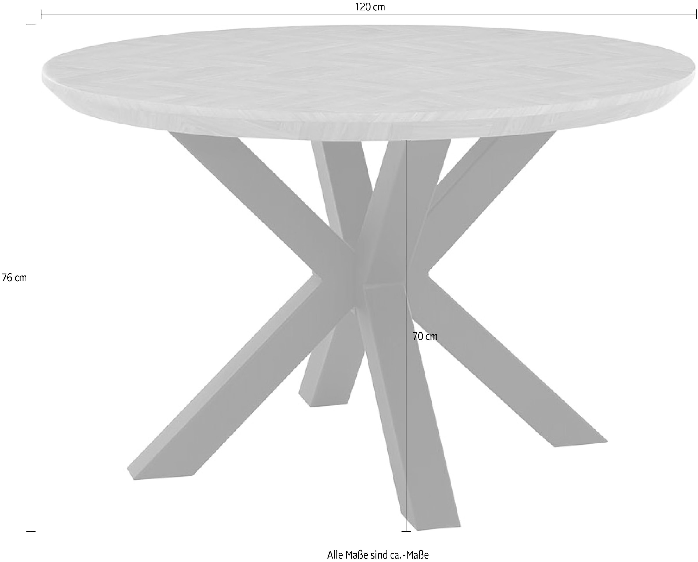 Jockenhöfer Gruppe Esstisch »Oakland«, rund, 120cm ø, Parkettoptik., Metalluntergestell