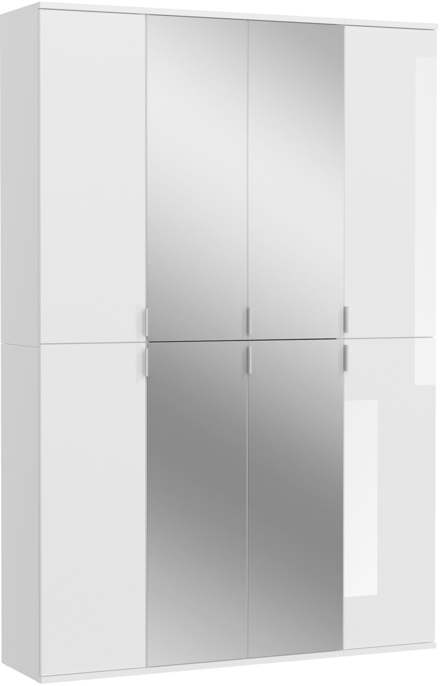 INOSIGN Garderoben-Set »Trondheim, Breite 121 cm, best. aus 3 Schränken, 8 Türen, 21 Fächer«, (Set, 3 St.), inkl. ausziehbarer Kleiderstange, Garderobenschrank, Kleiderschrank
