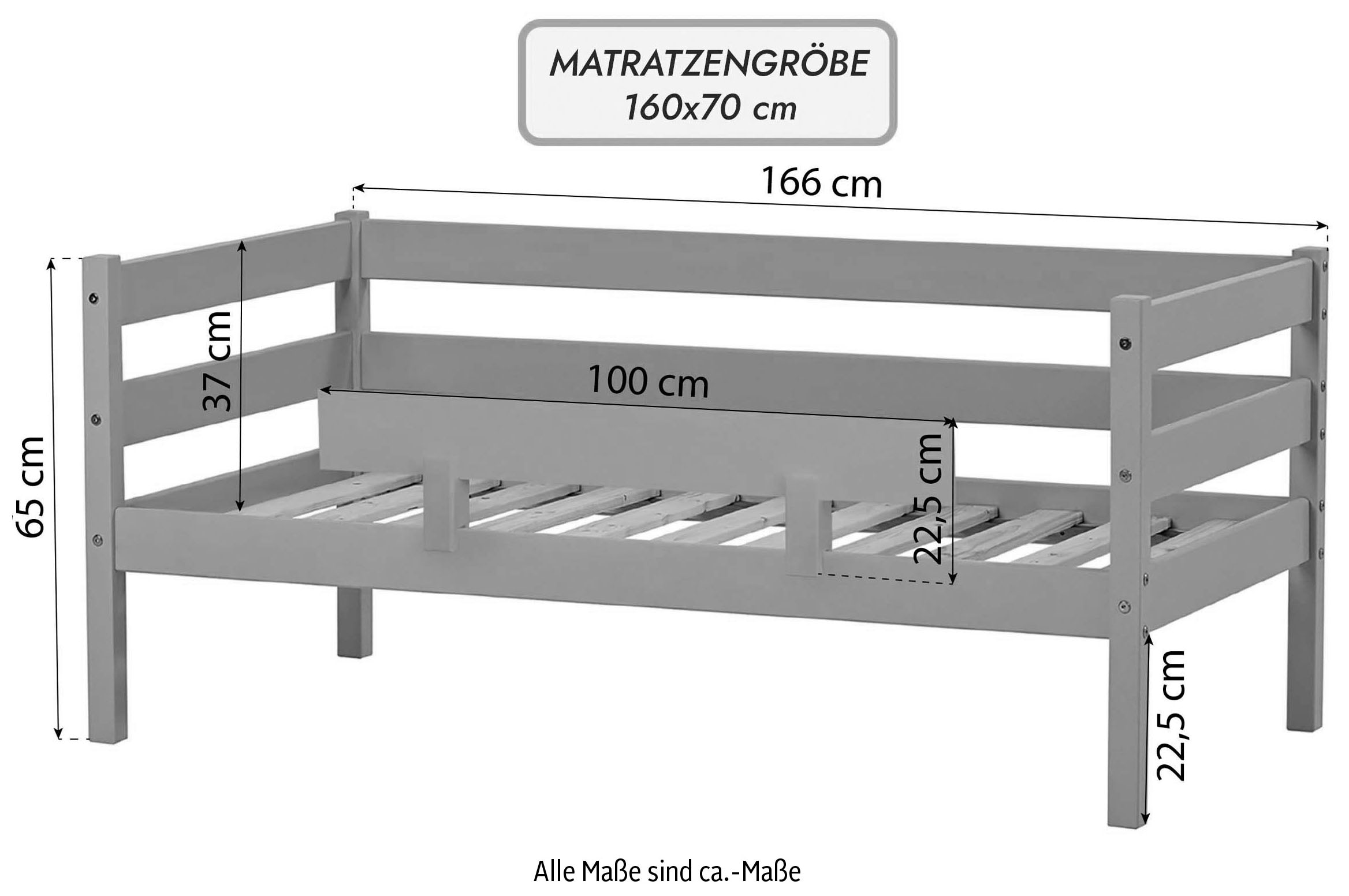 6. Bild von Hoppekids Einzelbett »ECO Comfort«, (Set), mit Rollrost in 8 Farben, wahlweise mit Matratze und Absturzsicherung