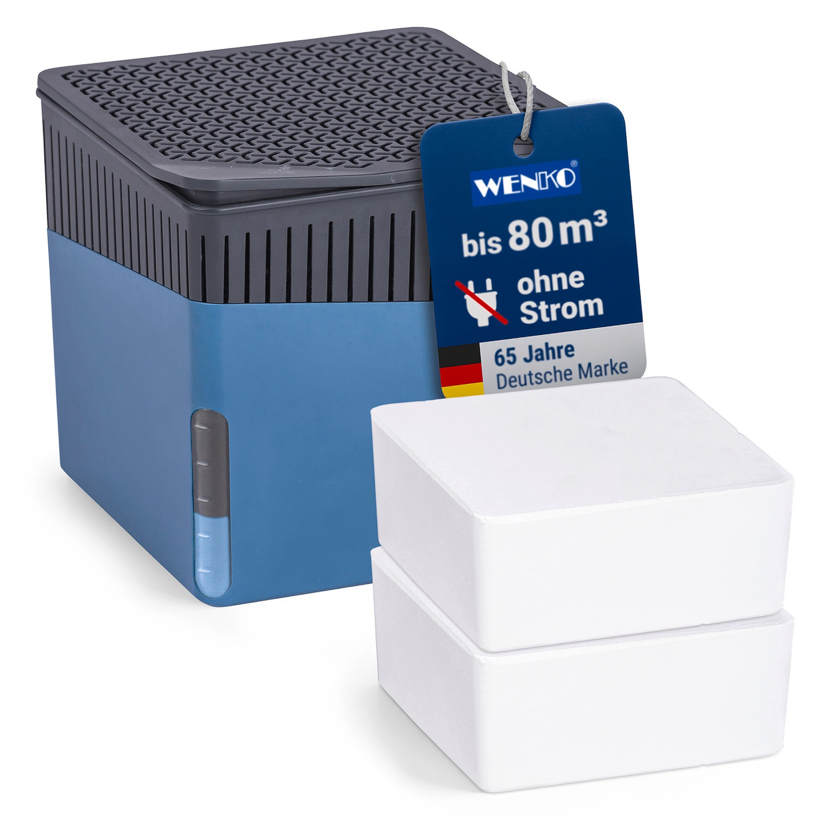 WENKO Luftentfeuchter »Cube« für 80 m³ Räume für 80 m³ Räume, mit 2 x 1000 g Entfeuchter-Blöcken