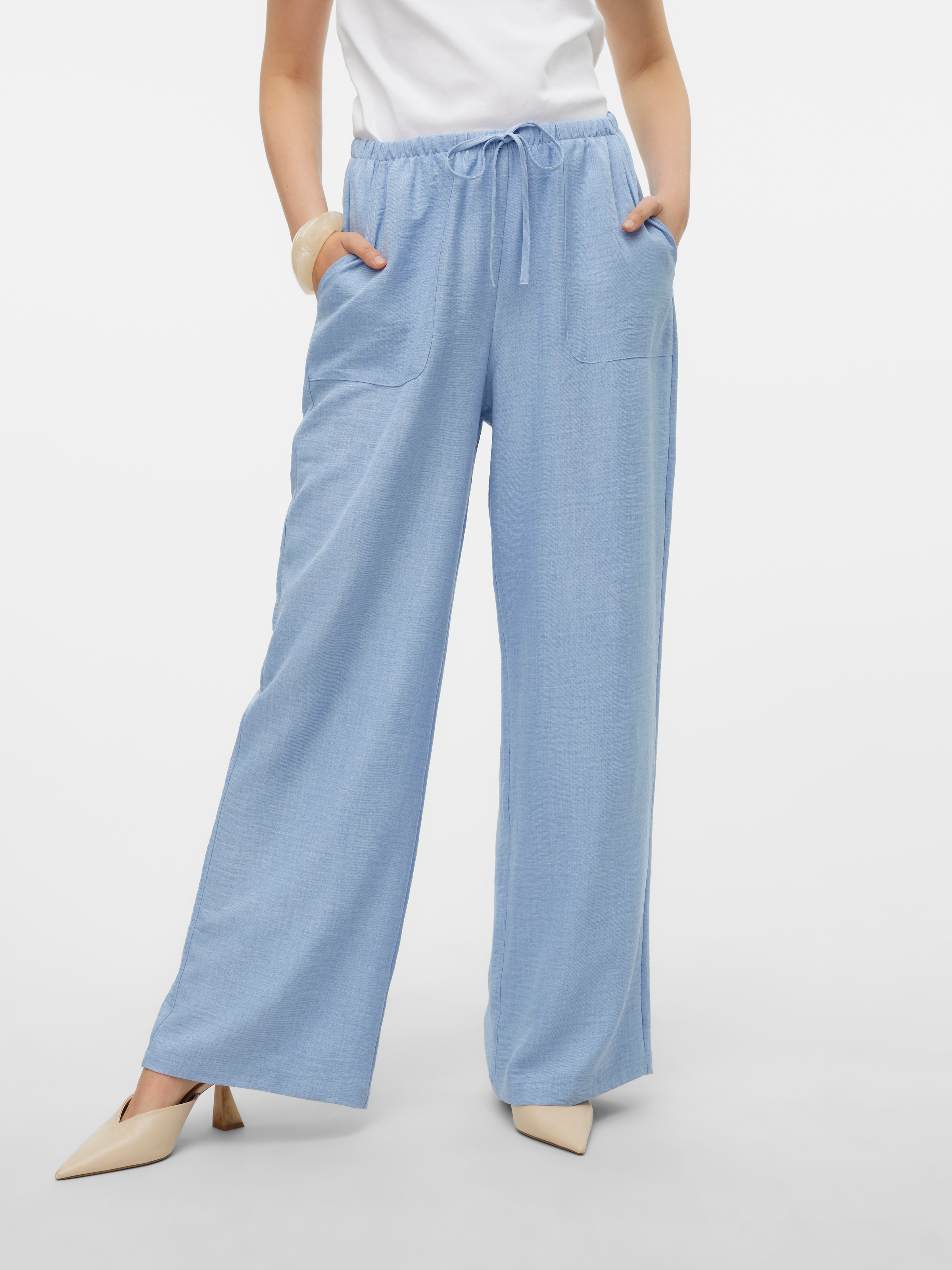 Vero Moda Schlupfhose »VMMELANEY HW LOOSE PANT WVN GA NOOS«  Kunstfaser, loose fit