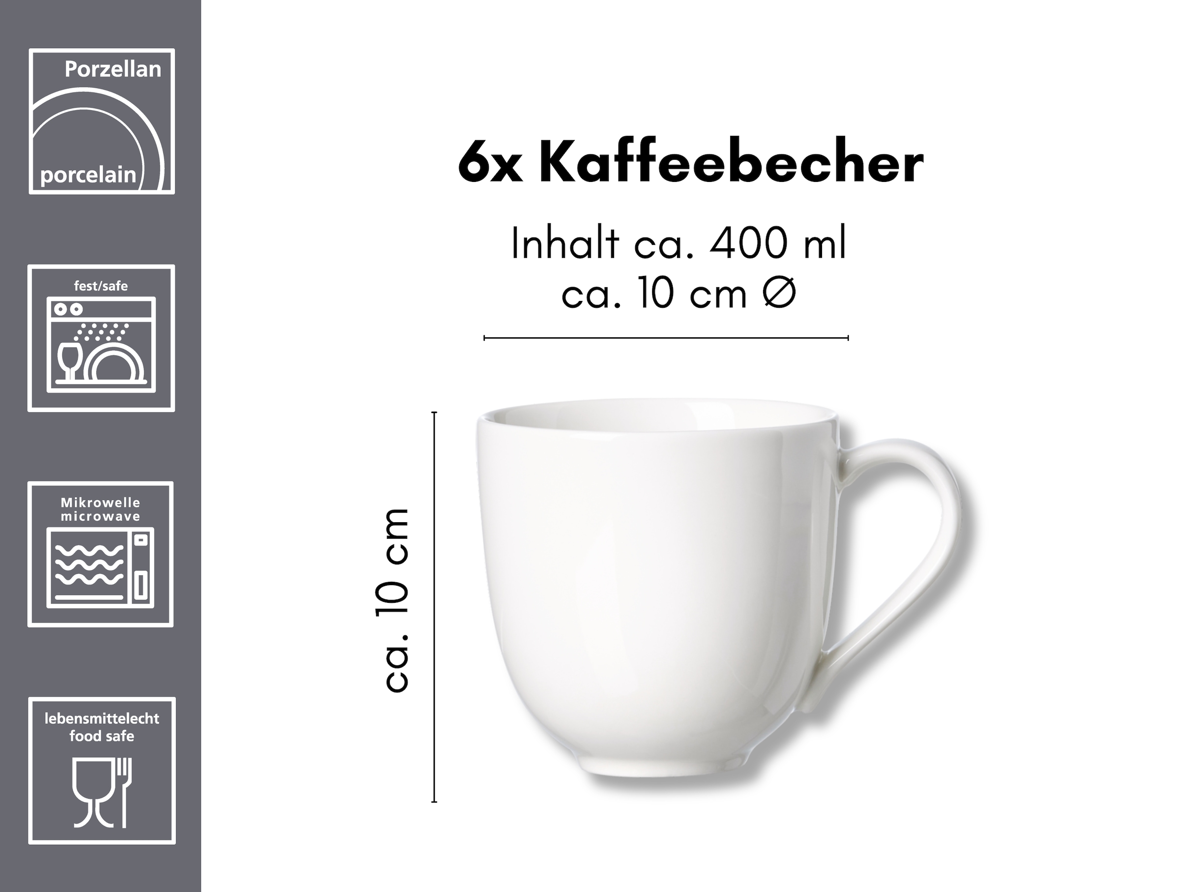 Ritzenhoff & Breker Becher »Skagen«, (Set, 6 tlg.), 6-teilig, zeitlos moderne Ästhetik, 400 ml