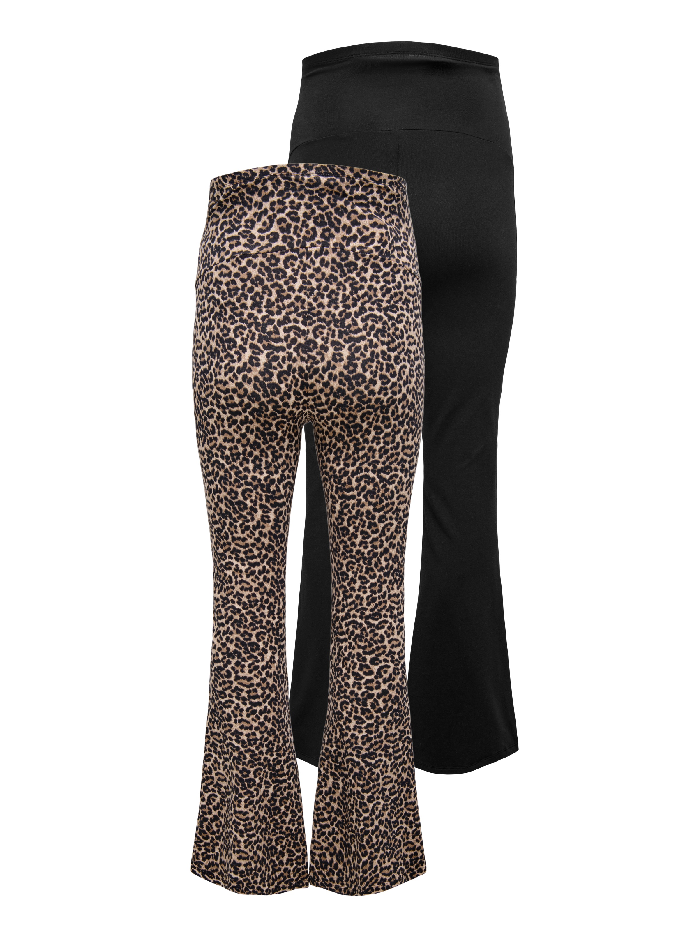 ONLY MATERNITY Umstandsleggings »OLMLOVELY LEO FLARED PANT 2-PACK NOOS«