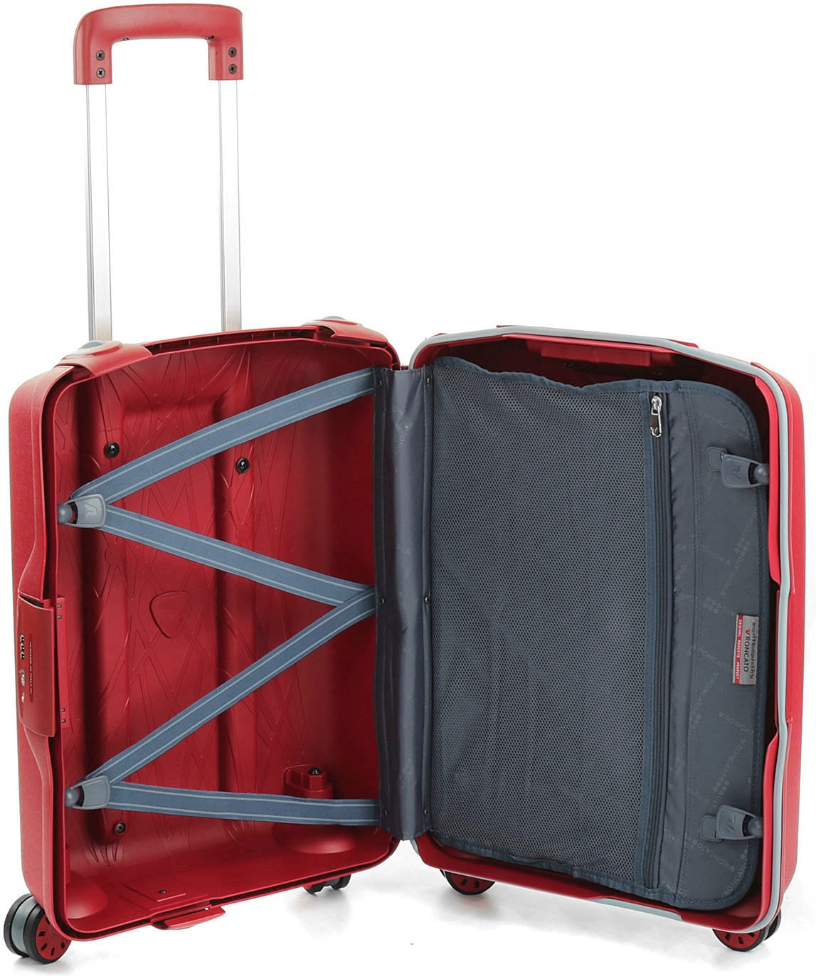 RONCATO Hartschalen-Trolley »Light Carry-on, 55 cm, rot«, 4 Rollen, Handgepäck-Koffer Hartschalen-Koffer mit TSA Schloss