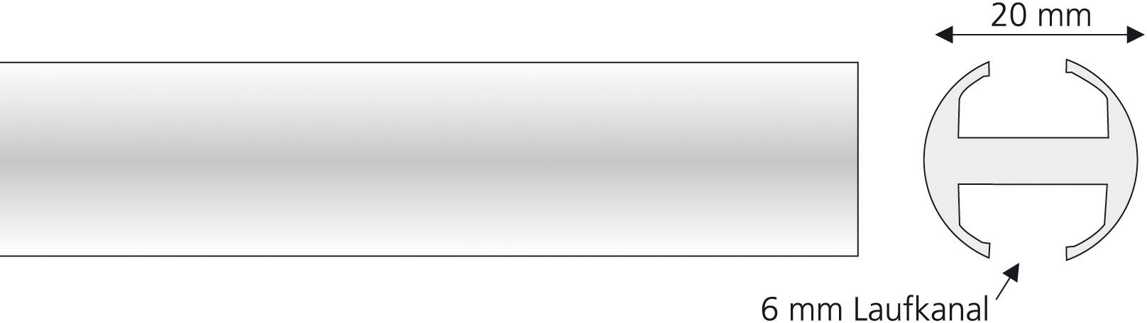 Liedeco Gardinenstange »Innenlaufprofil, Gardinenstange 20 mm "France"«, Fixmaß