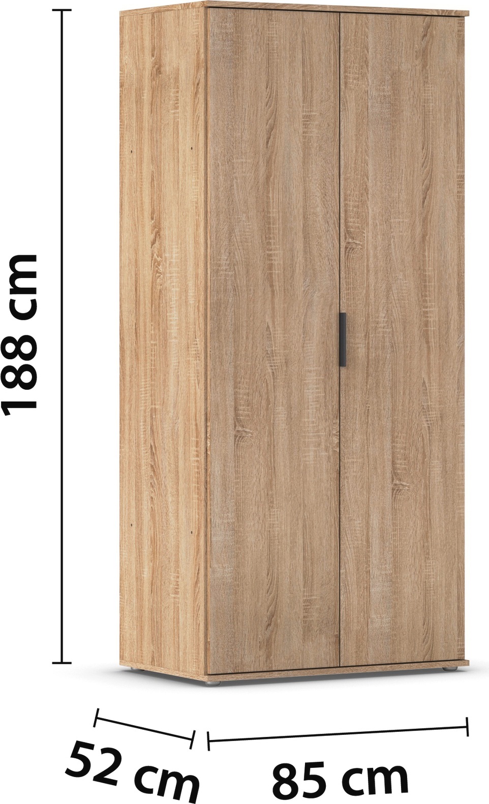 rauch Drehtürenschrank »Kleiderschrank Schrank Garderobe Wäscheschrank ESSEA 2-türig«, Breite 85 cm in schlichtem Design mit modernem Griff MADE IN GERMANY