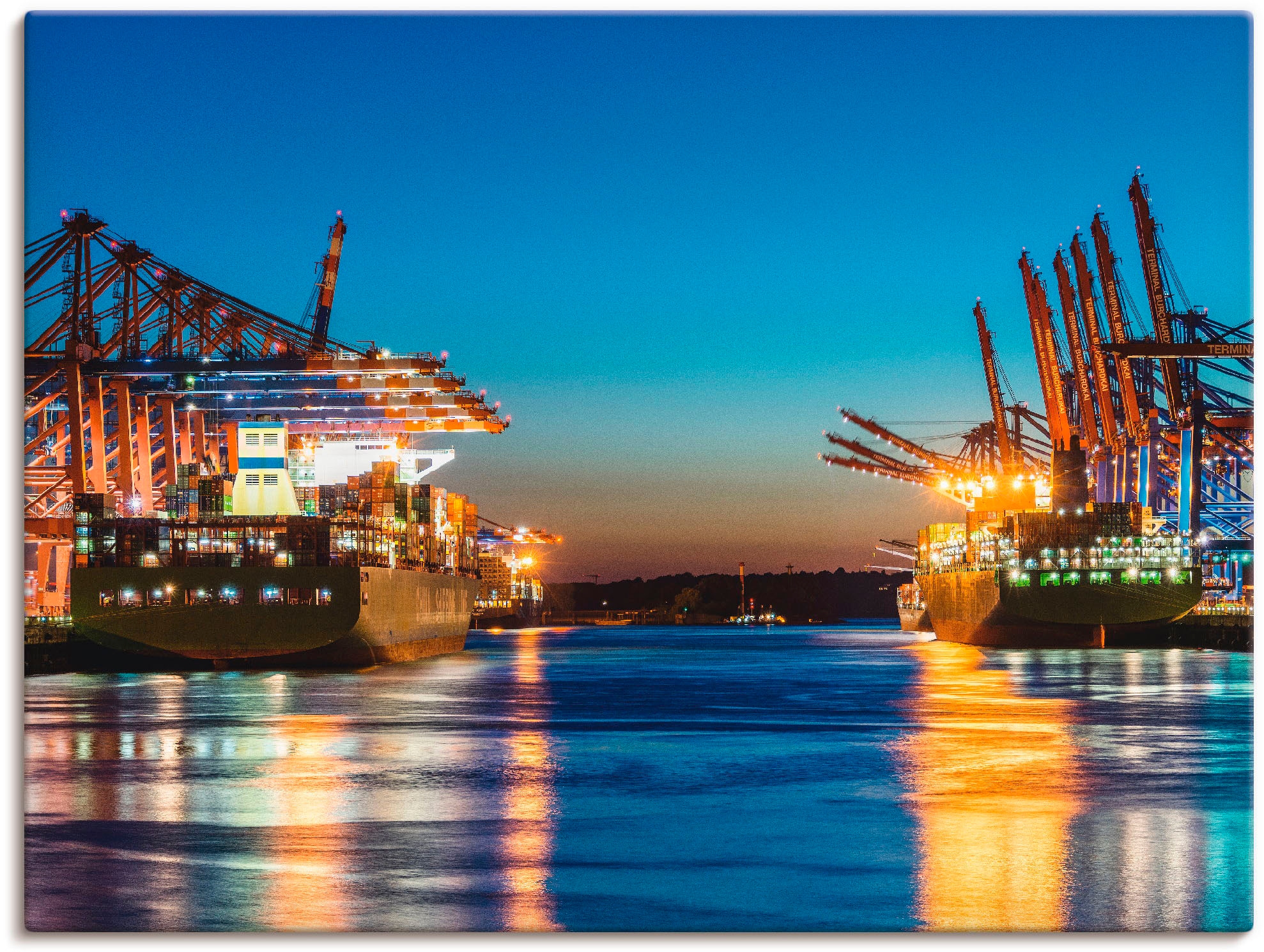 Artland Wandbild »Hamburg Hafen am Abend 2«, Deutschland, (1 St.), als Lein günstig online kaufen