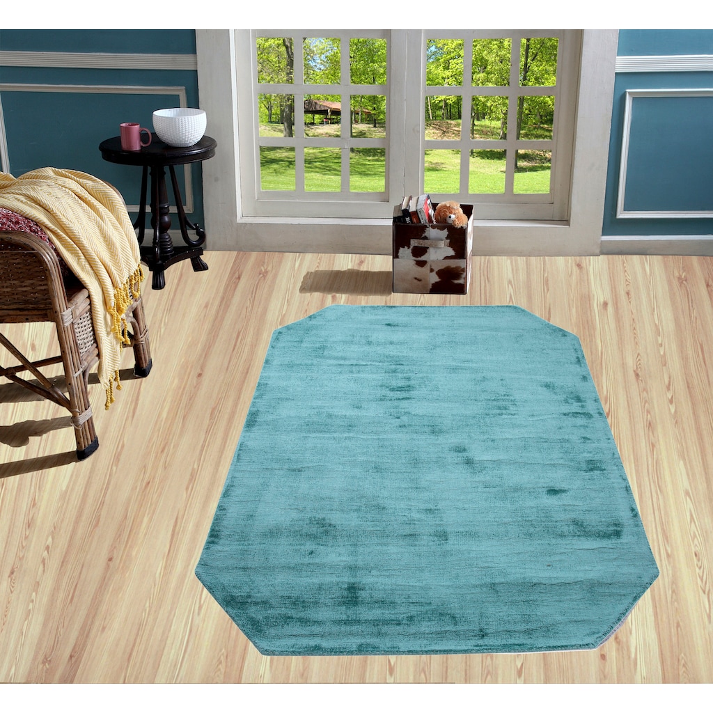 my home Teppich »Shirley, handgewebter Viskose Teppich, farblich changierend«, achteckig