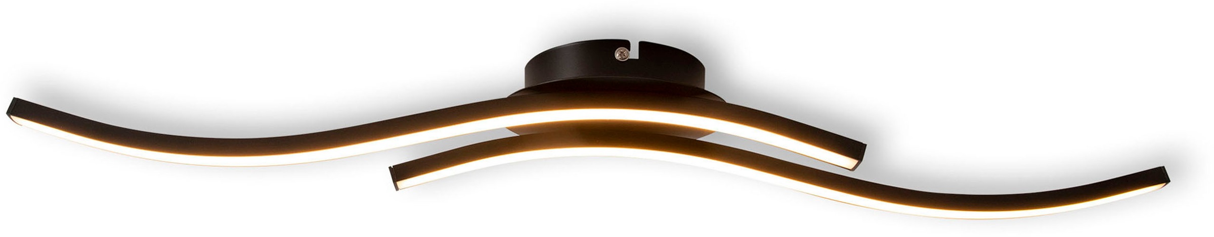 näve LED Deckenleuchte »Onda«, 2 flammig, Leuchtmittel LED-Modul | LED fest integriert, Deckenlampe, Wandleuchte warmweiß, L: 65cm, 12W, schwarz-matt, IP20