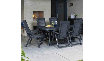 Garten-Essgruppe »Aruba«, (7 tlg., 6x Klappsessel, 1x Tisch 165x95cm)