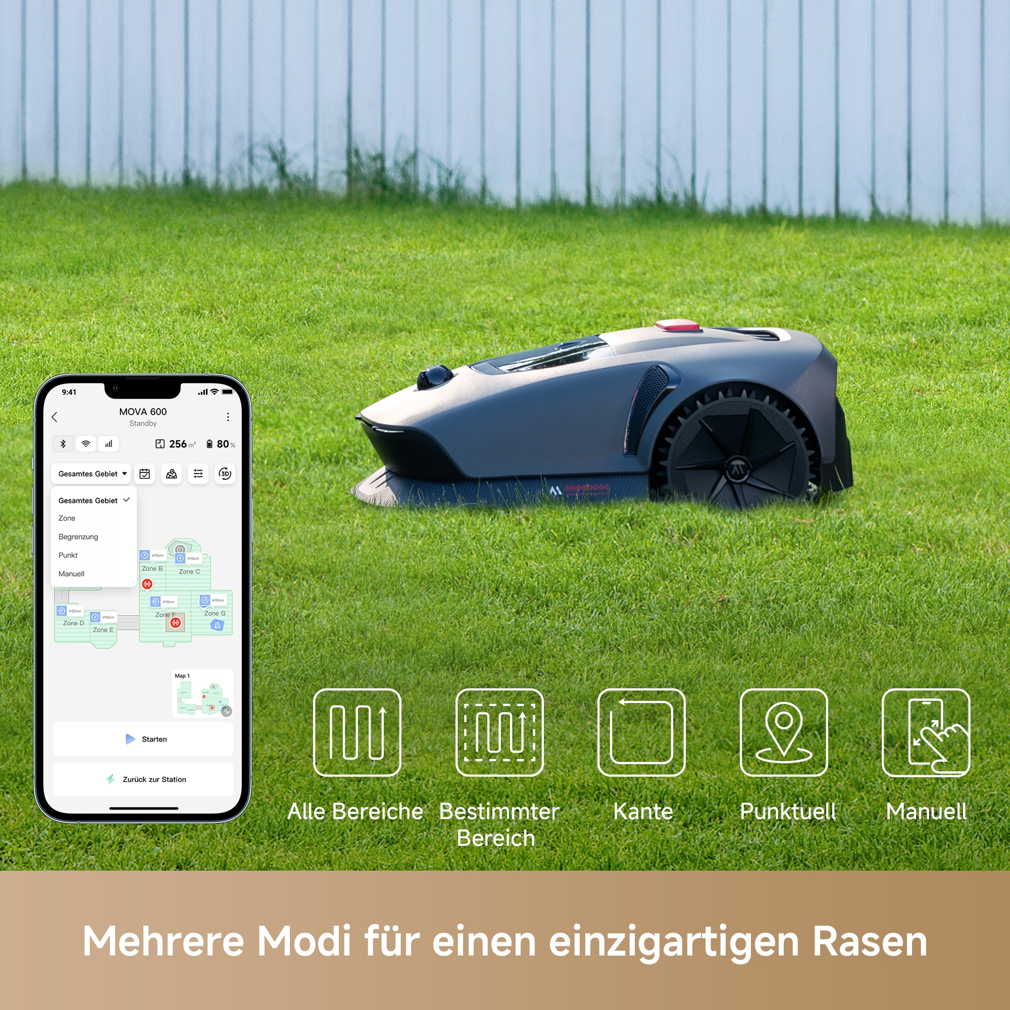 Mova Rasenmähroboter »»MOVA 600 Kit««, (mit Ladestation und umfangreichem Zubehör), 600m², Ersatzklingen, Schnitthöhe (2-6cm)