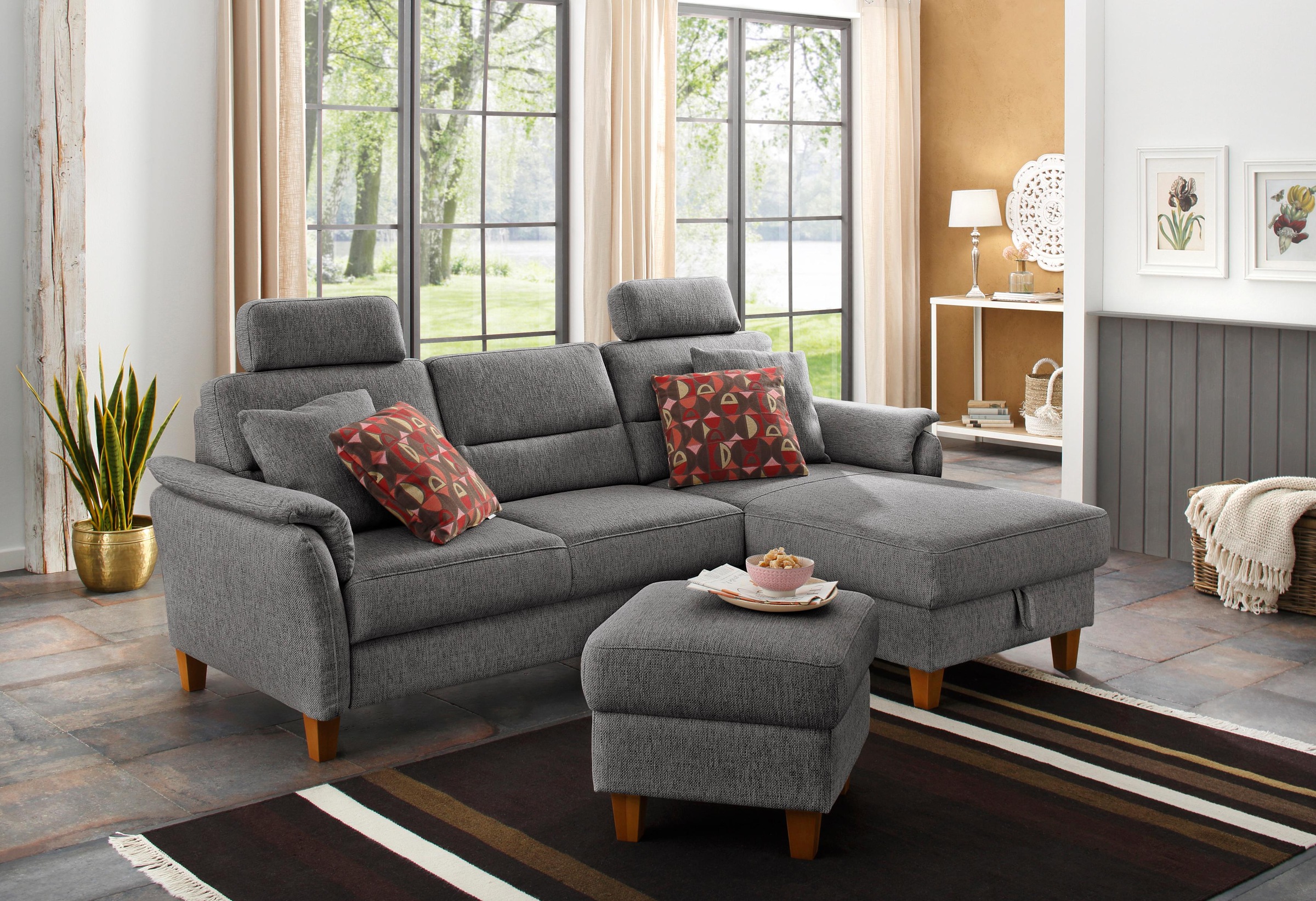 Home affaire Ecksofa »Palmera L-Form«, Federkern, wahlweise mit Bettfunktion und mit/ohne Bettkasten