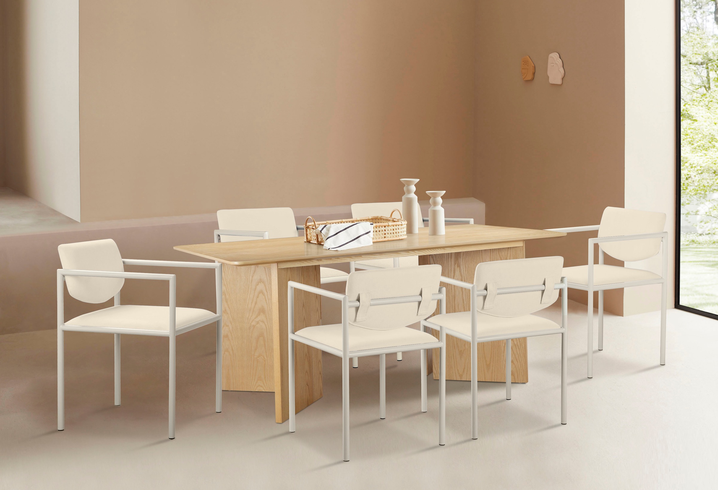 LeGer Home by Lena Gercke Esszimmerstuhl »Noelia, TOPSELLER!«, Feinstruktur, 2er Set, In 2 Gestellfarben auswählbar, Sitzhöhe 49 cm