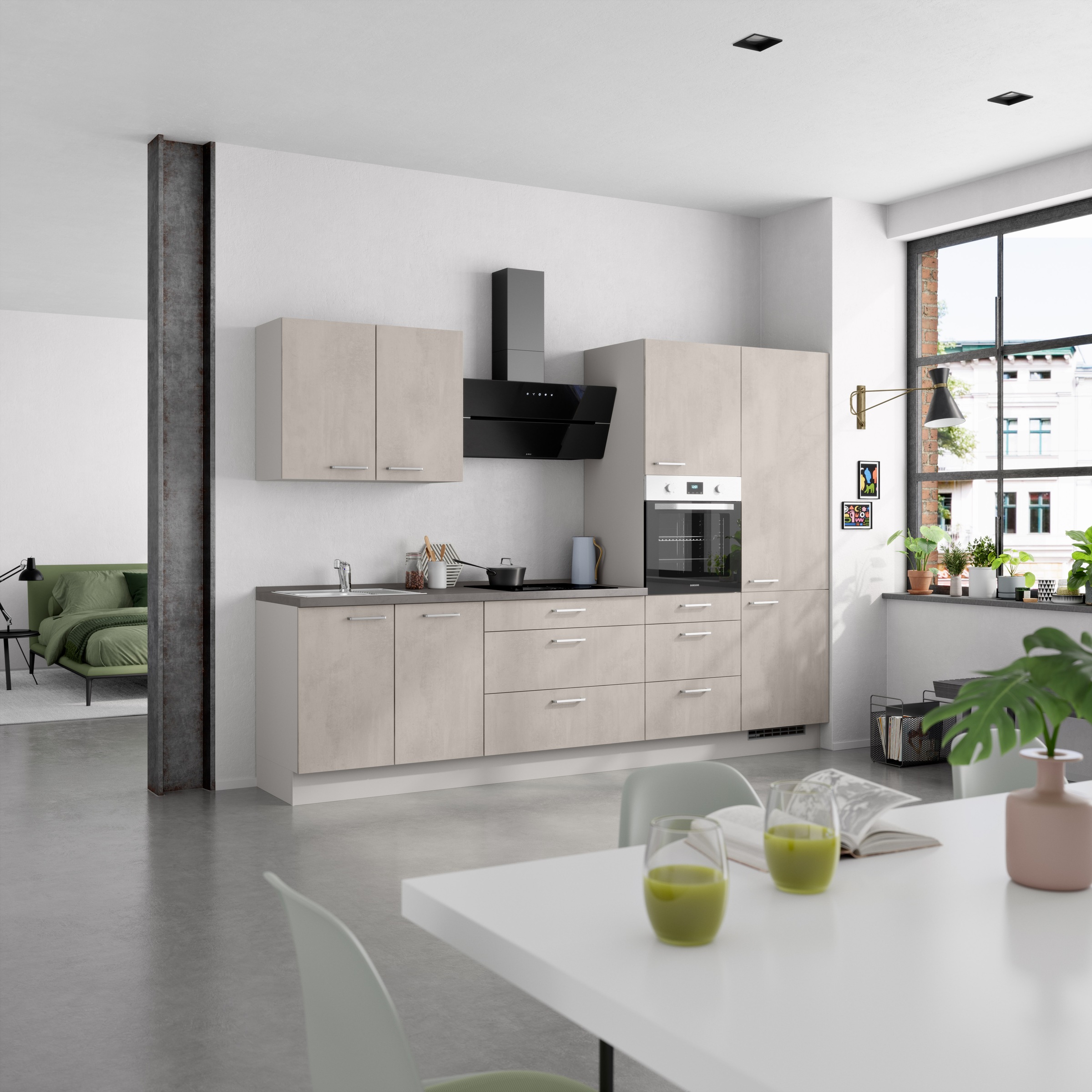 nobilia® Küchenzeile »"Riva II"«, vormontiert, Ausrichtung wählbar, Breite 300 cm, wahlw. mit E-Geräten