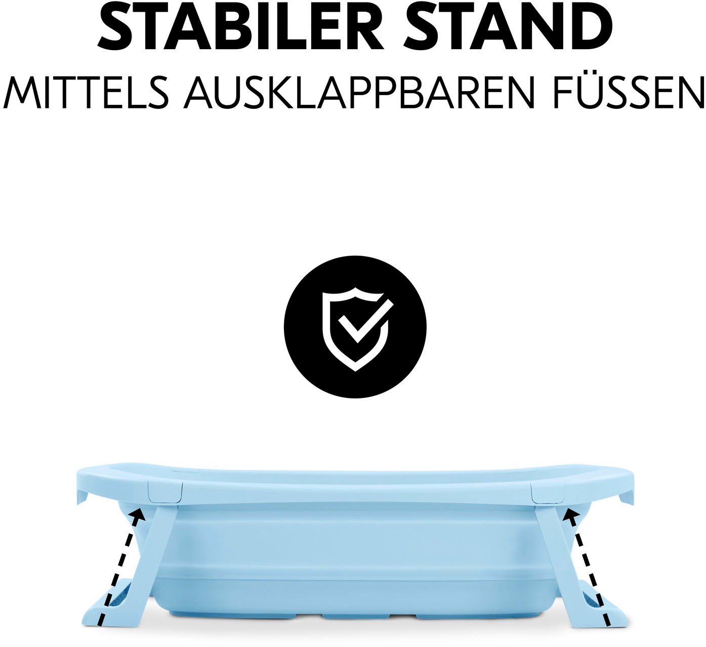 Hauck Babybadewanne »Wash N Fold M, Light Blue«, Faltbadewanne mit Wassertemperaturmessung am Ablaufstopfen