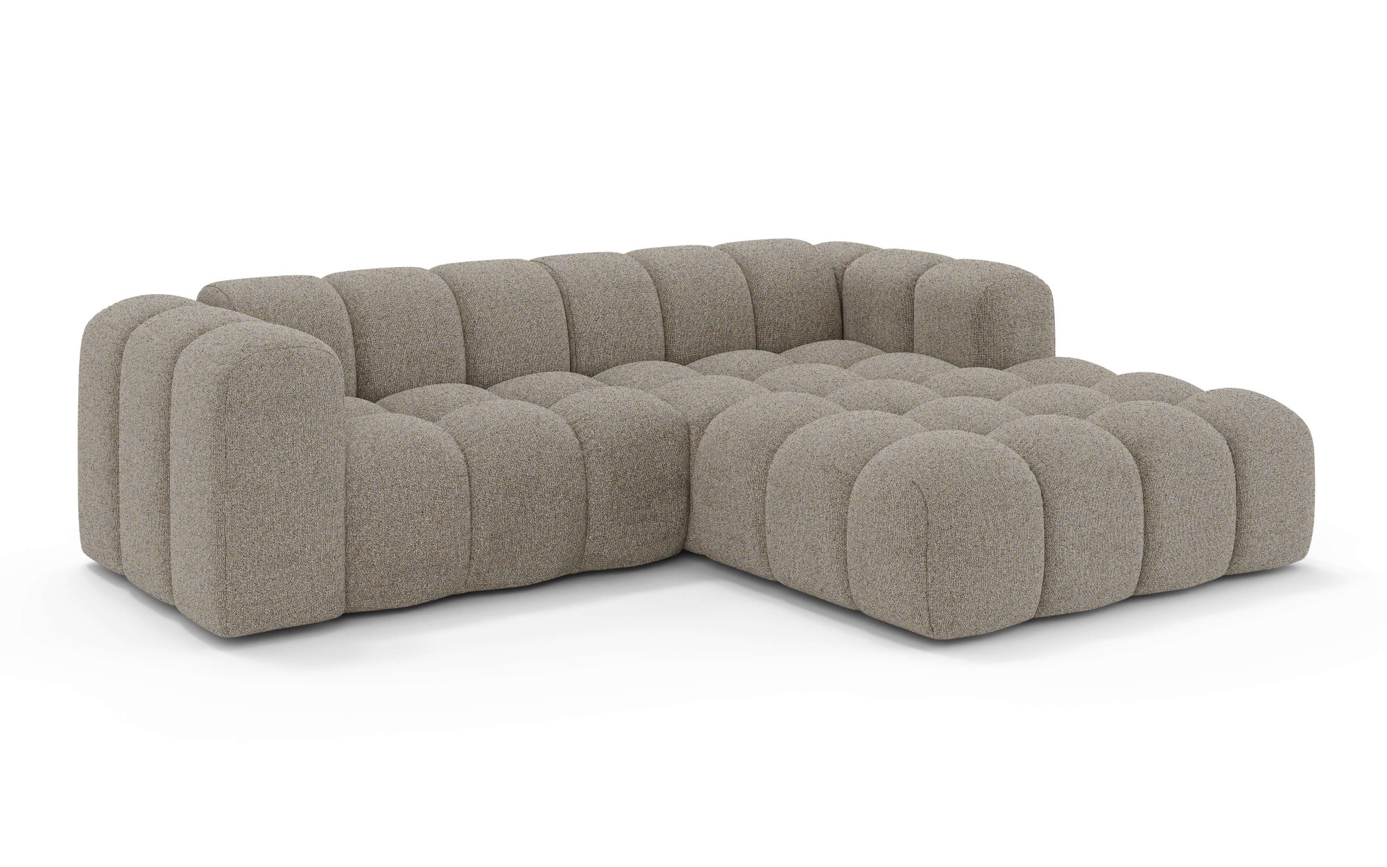 OTTO home Ecksofa »KALLIE Design-Sofa mit Wellenunterfederung, Bubble-Optik, 248/186/72cm«, moderne Steppung, hoher Sitzkomfort und modernes Design