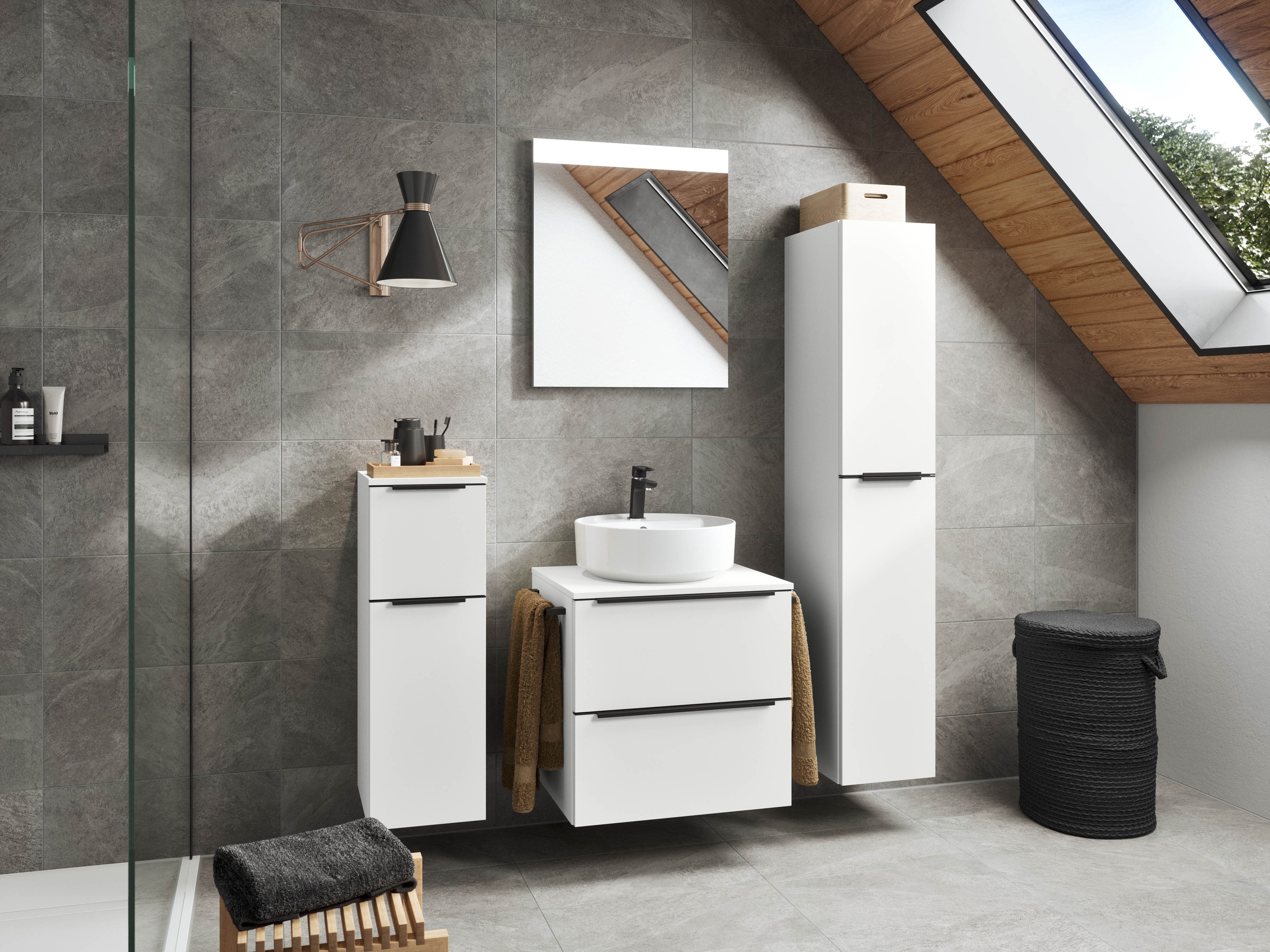 nobilia® Badmöbel-Set »Alvene« vormontiert, mit Soft-Close, 2 Stk. tlg.