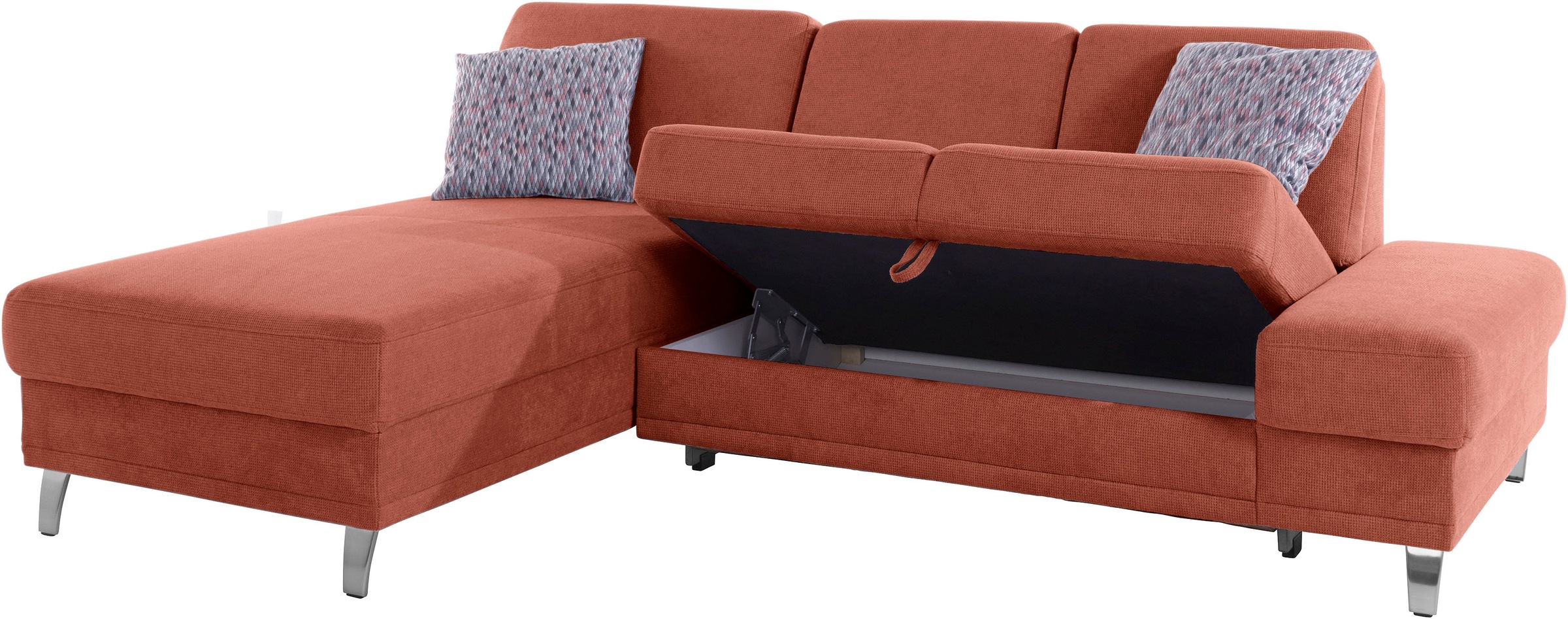 sit&more Ecksofa »Clio L-Form«, wahlweise mit Bettfunktion oder Vorziehsitz und Bettkasten, Federkern