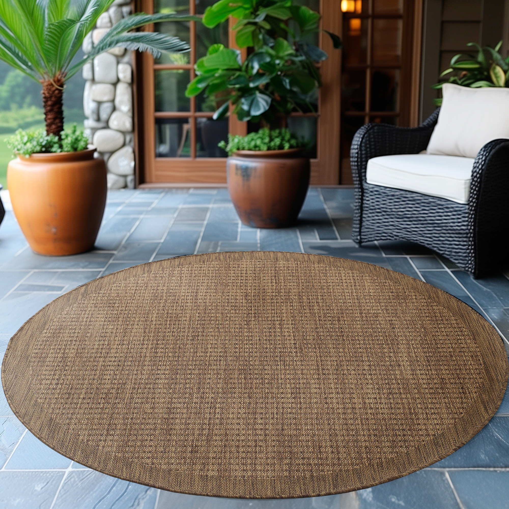 Ayyildiz Teppiche Outdoorteppich »GIZA 1410«, rund, 3 mm Höhe, In- und Outd günstig online kaufen