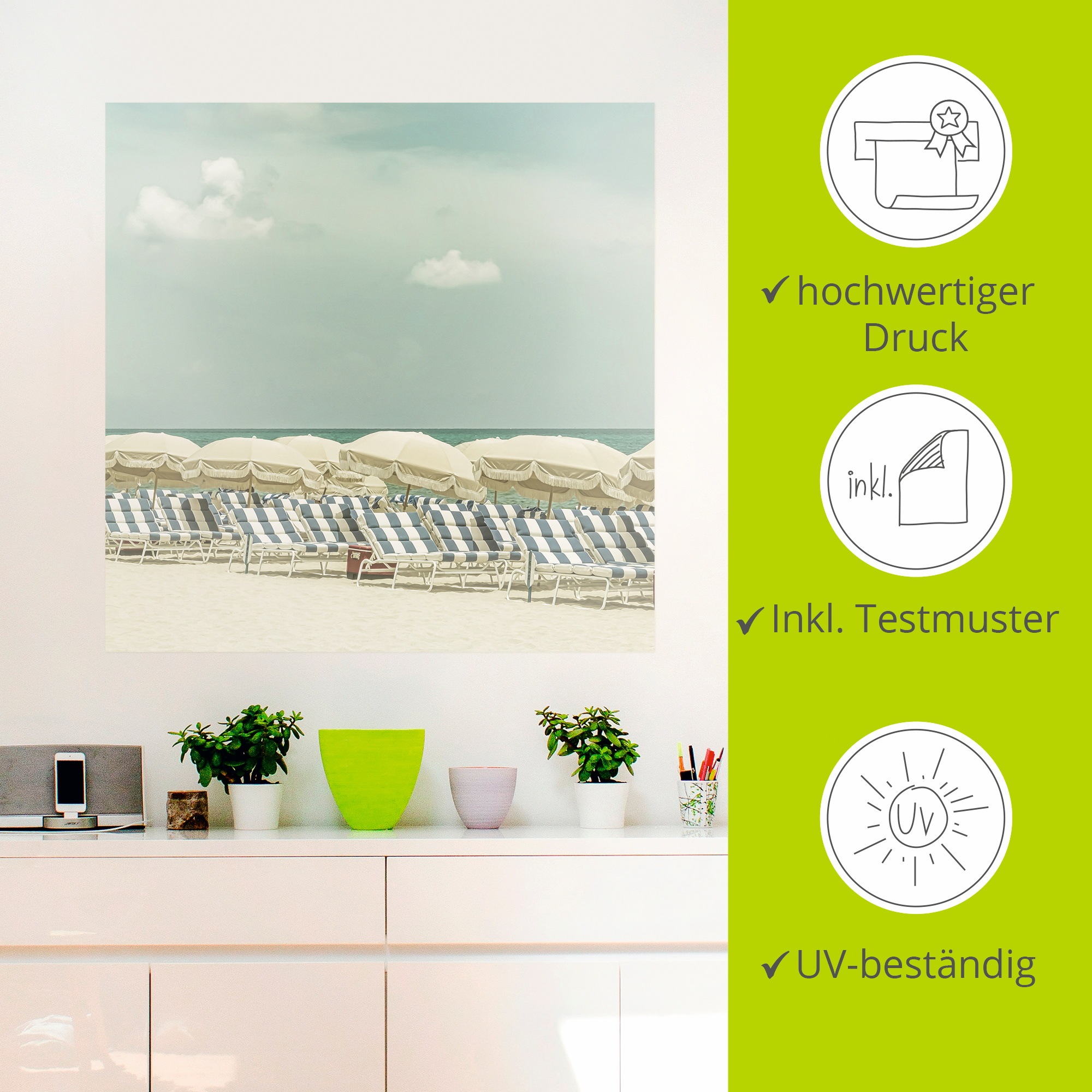 Artland Wandfolie »Vintage Strandidylle«, Strandbilder, (1 St.), selbstklebend