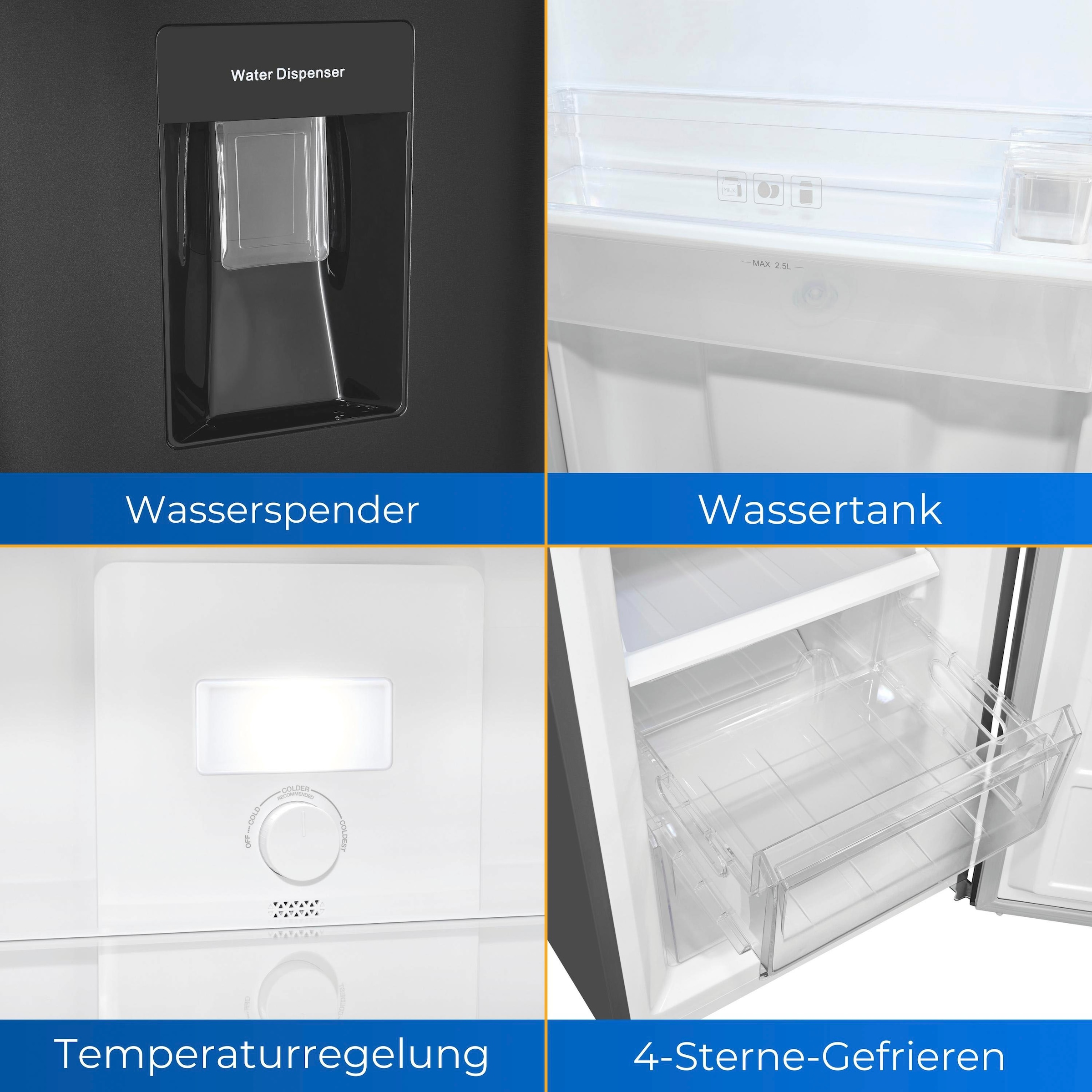 exquisit Kühl-/Gefrierkombination »KGC265-70-NF-WS-040C«, EEK C, 251 L Nutzinhalt, NoFrost, Wasserspender
