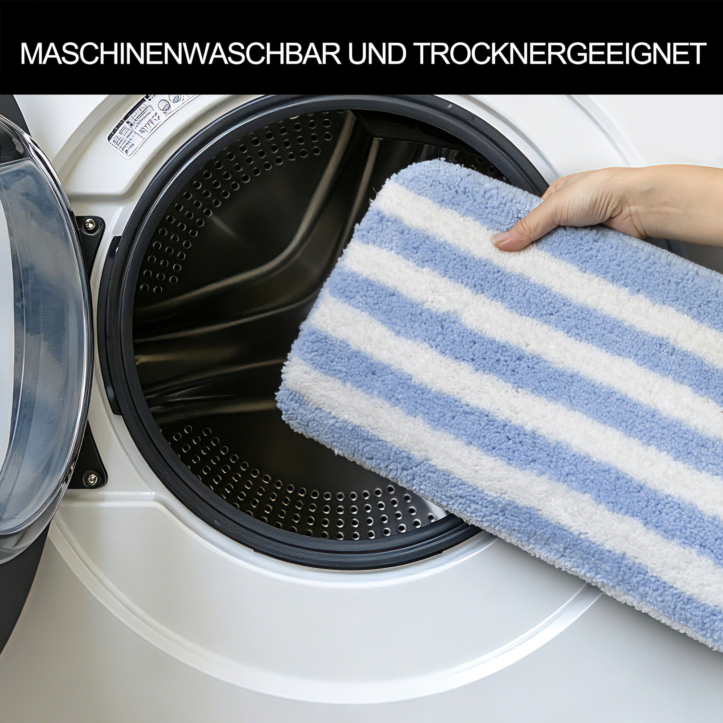 OTTO home Badematte »Streifen, Jannika, Badvorleger, Badezimmer Teppich« Höhe 12 mm rutschhemmend beschichtet fußbodenheizungsgeeignet | schnell trocknend Scandi, modern, gestreift, Badteppich, Badematten