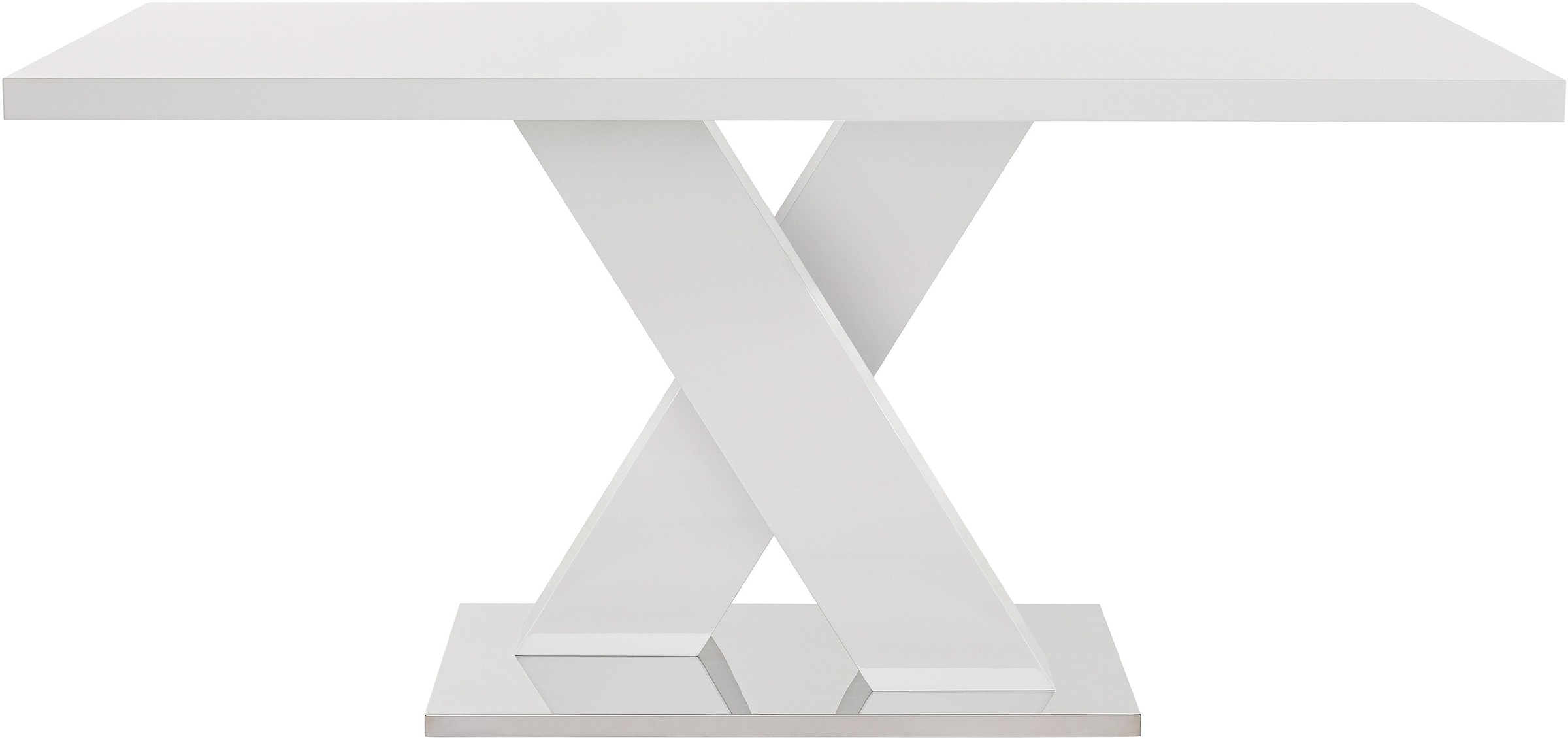 INOSIGN Esstisch »Ali, TOPSELLER! Modernes Design«, (Tisch, Küchentisch), Breite 160 cm, weiß Hochglanz, Bodenplatte aus Metall