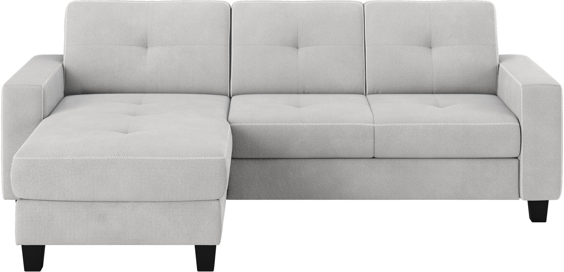 Places of Style Ecksofa »Varese L-Form«, Kreuznaht in beige